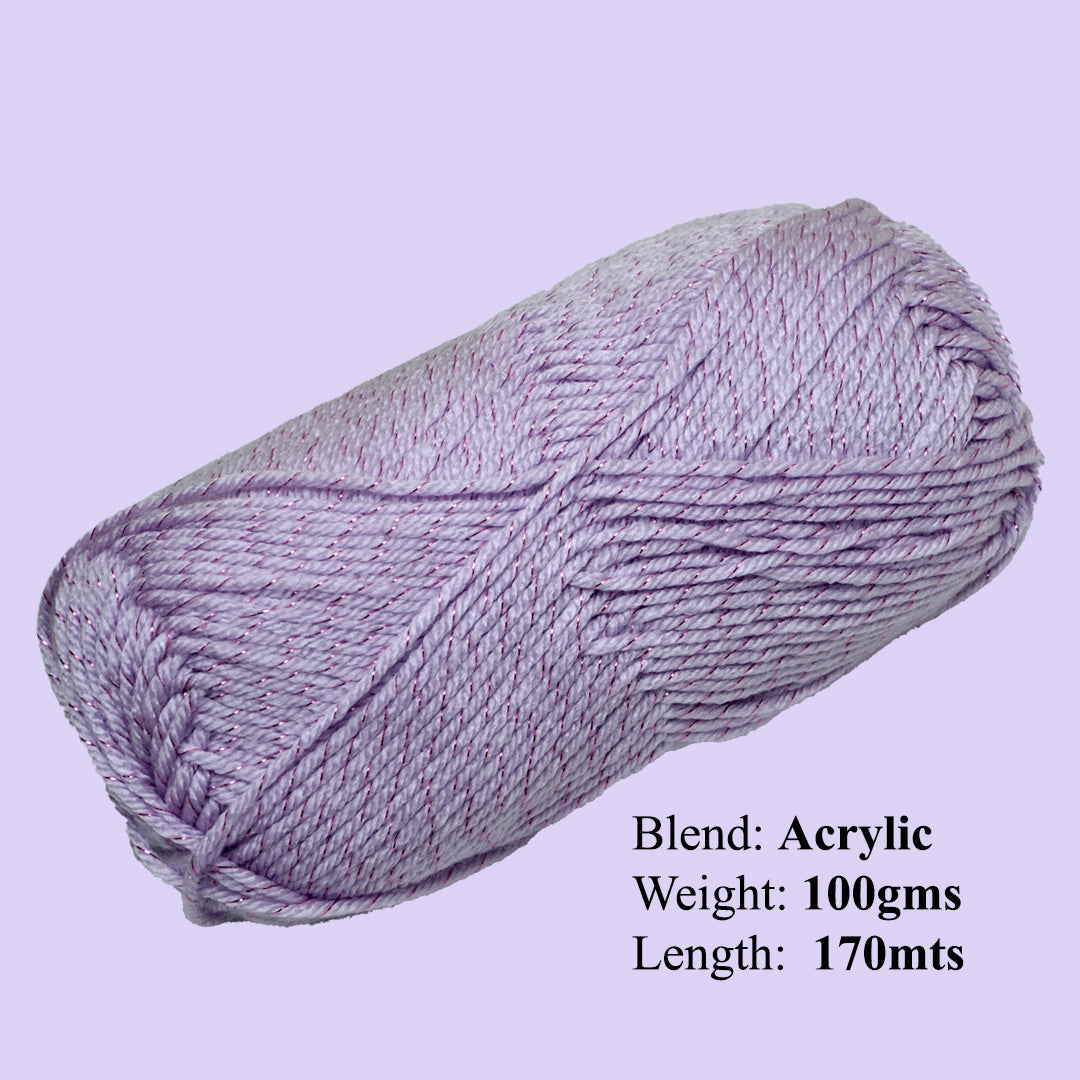 Soft Twinkle Knitting/Crochet Yarn 99% Anti Pill Acrylic Lilac 170m 100g