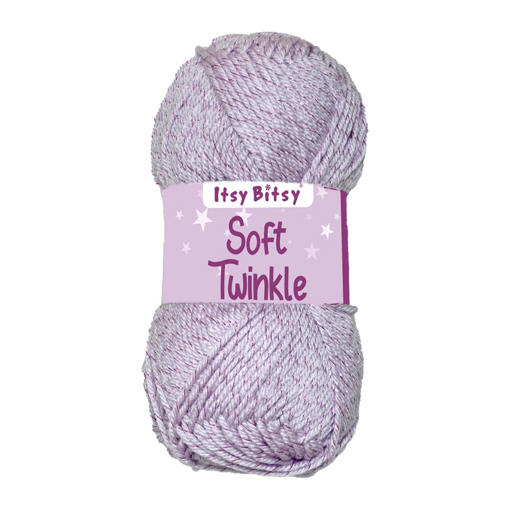 Soft Twinkle Knitting/Crochet Yarn 99% Anti Pill Acrylic Lilac 170m 100g