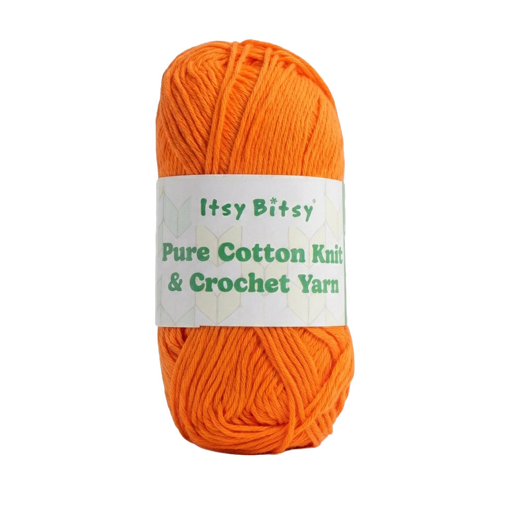 Pure Cotton Knitting/Crochet Yarn 100% Cotton Tangy Orange 130m 50g