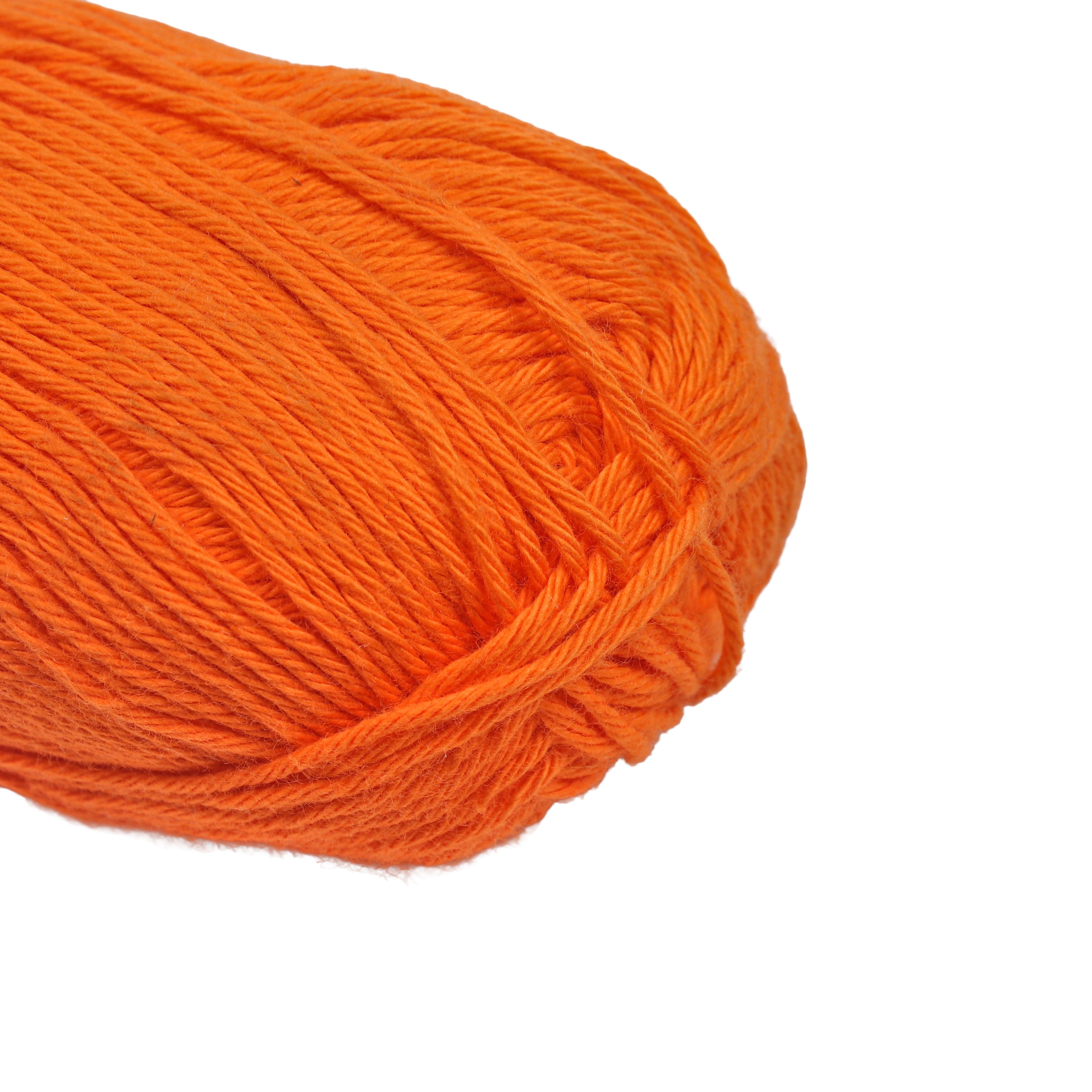 Pure Cotton Knitting/Crochet Yarn 100% Cotton Tangy Orange 130m 50g