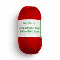 Pure Cotton Knitting/Crochet Yarn 100% Cotton Red Robin 130m 50g