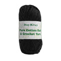 Pure Cotton Knitting/Crochet Yarn 100% Cotton Soot black 130m 50g