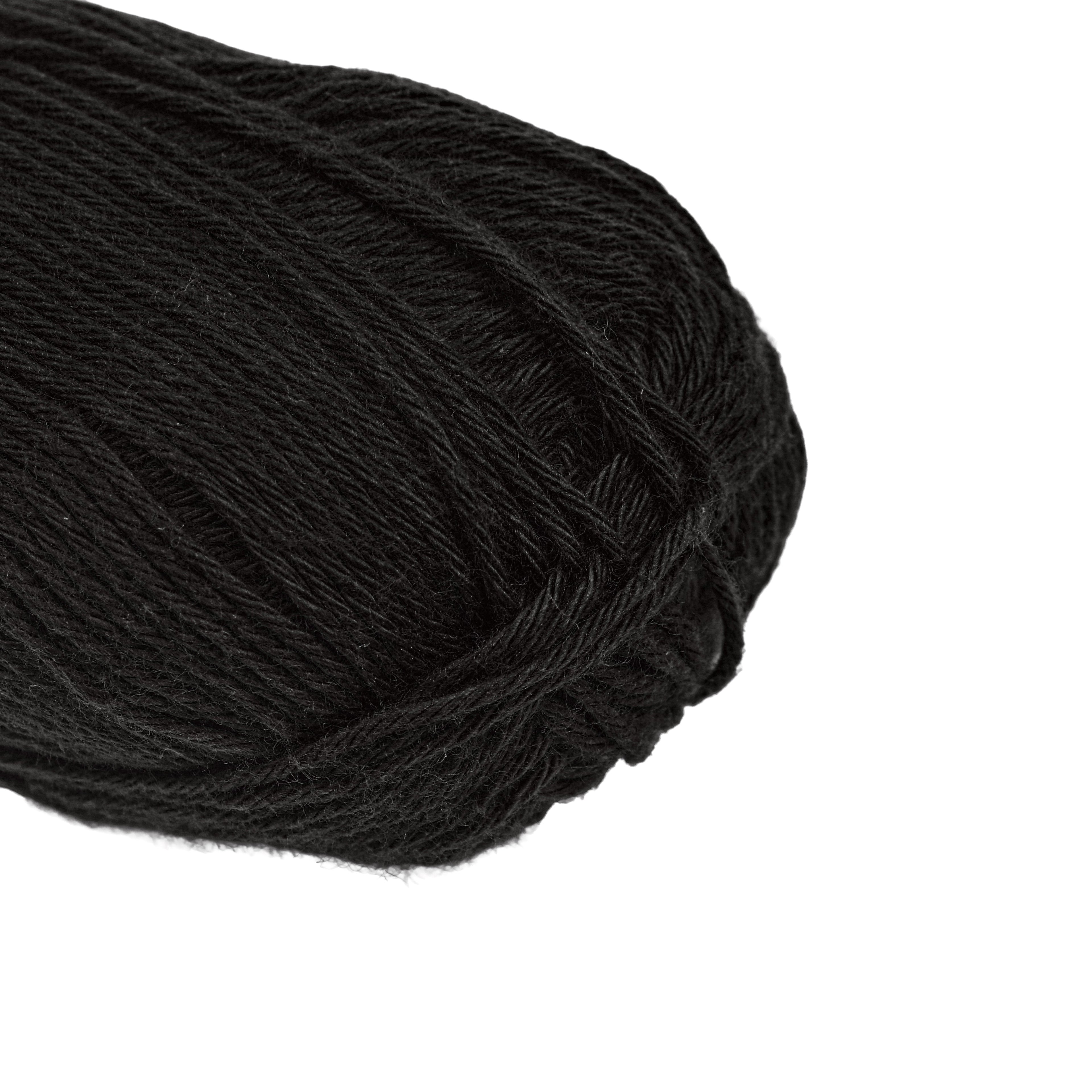 Pure Cotton Knitting/Crochet Yarn 100% Cotton Soot black 130m 50g