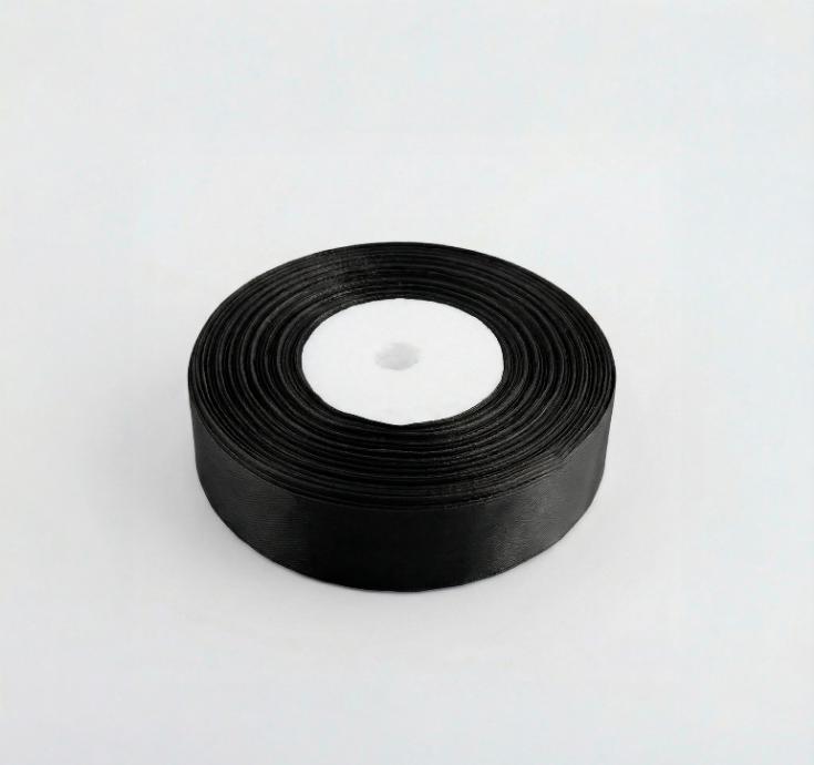 Satin Ribbon 25Mm 50Mtr Black