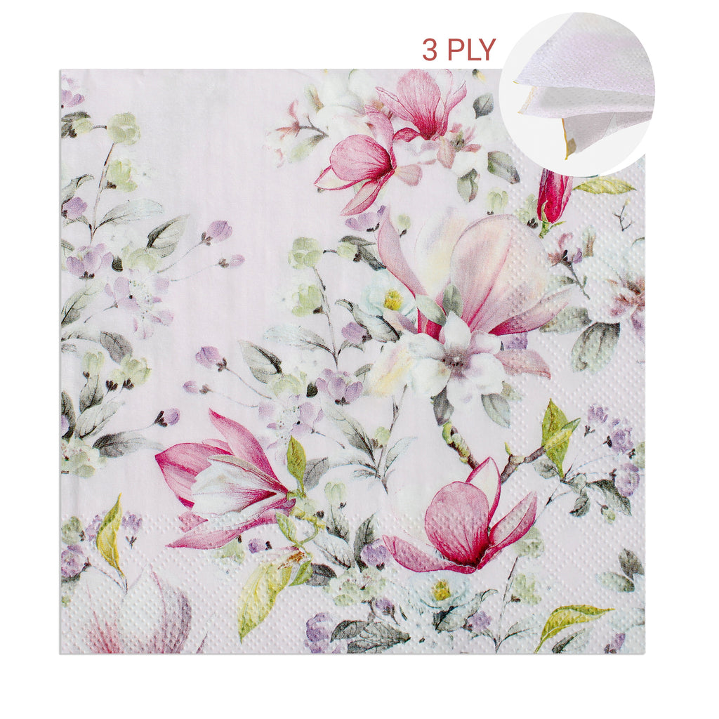 Decoupage Napkin Magnolia Light Rose 13 X 13inch 3PLY 1pc