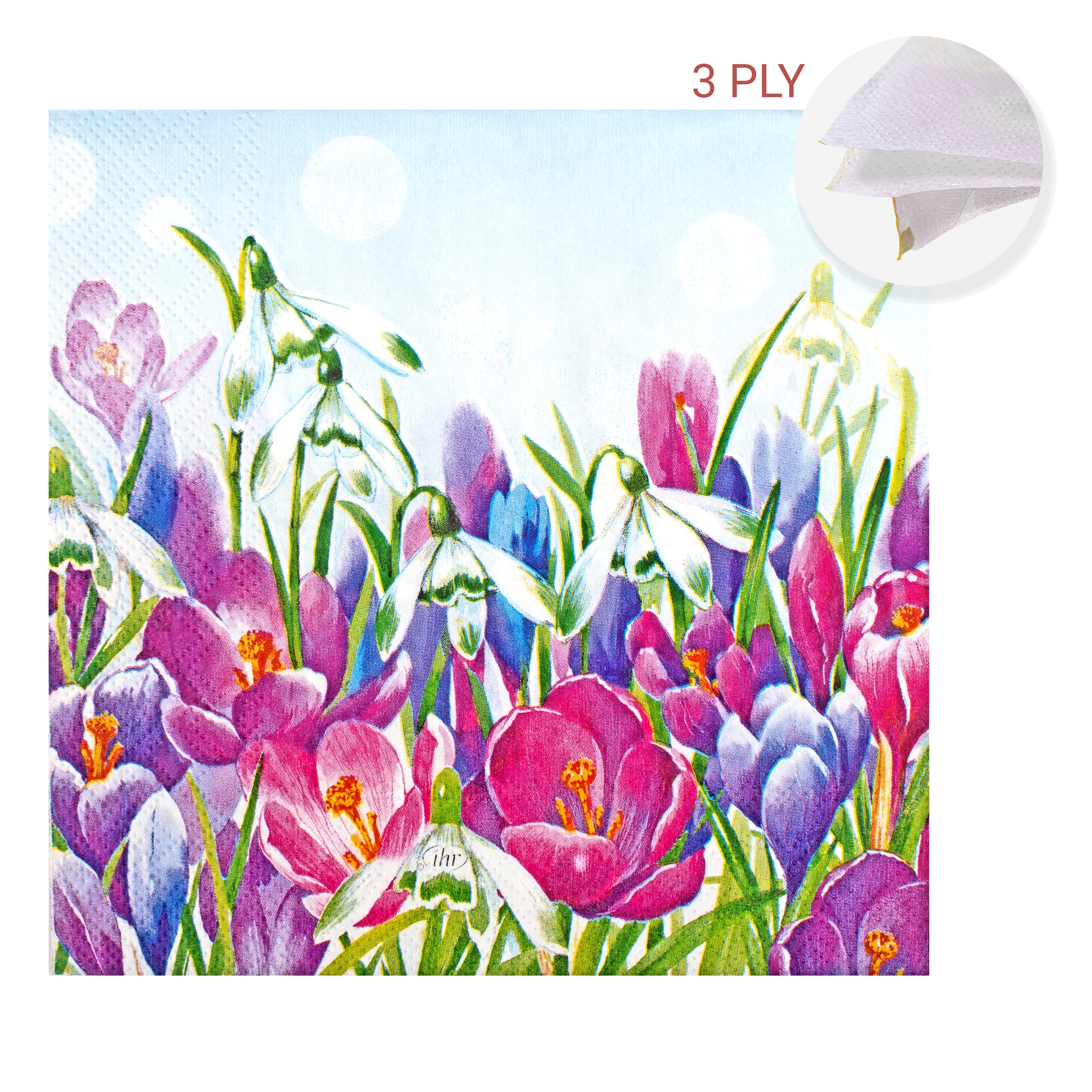 Decoupage Napkin Crocus Field 13 X 13inch 3PLY 1pc