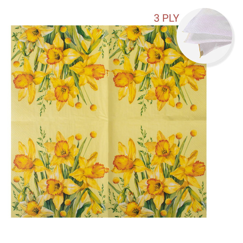 Decoupage Napkin Daffodil Meadow 13 X 13inch 3PLY 1pc