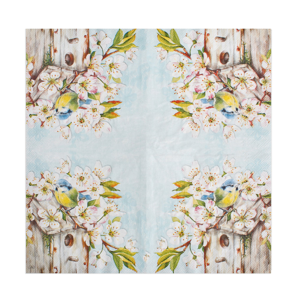 Decoupage Napkin Birdhouse Blossom 26 X 13inch 3PLY 1pc