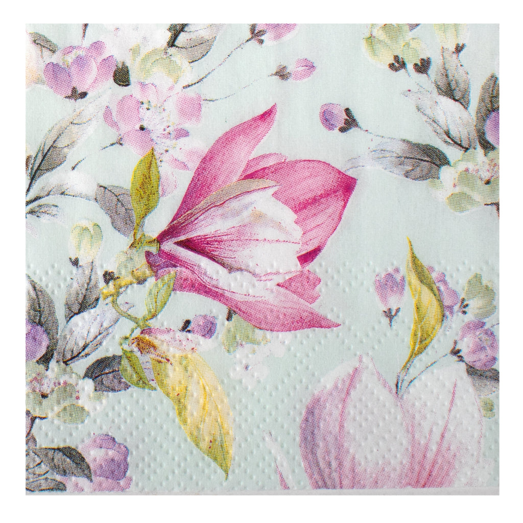 Decoupage Napkin Wild Magnolia- Blue 13 X 13inch 3PLY 1pc