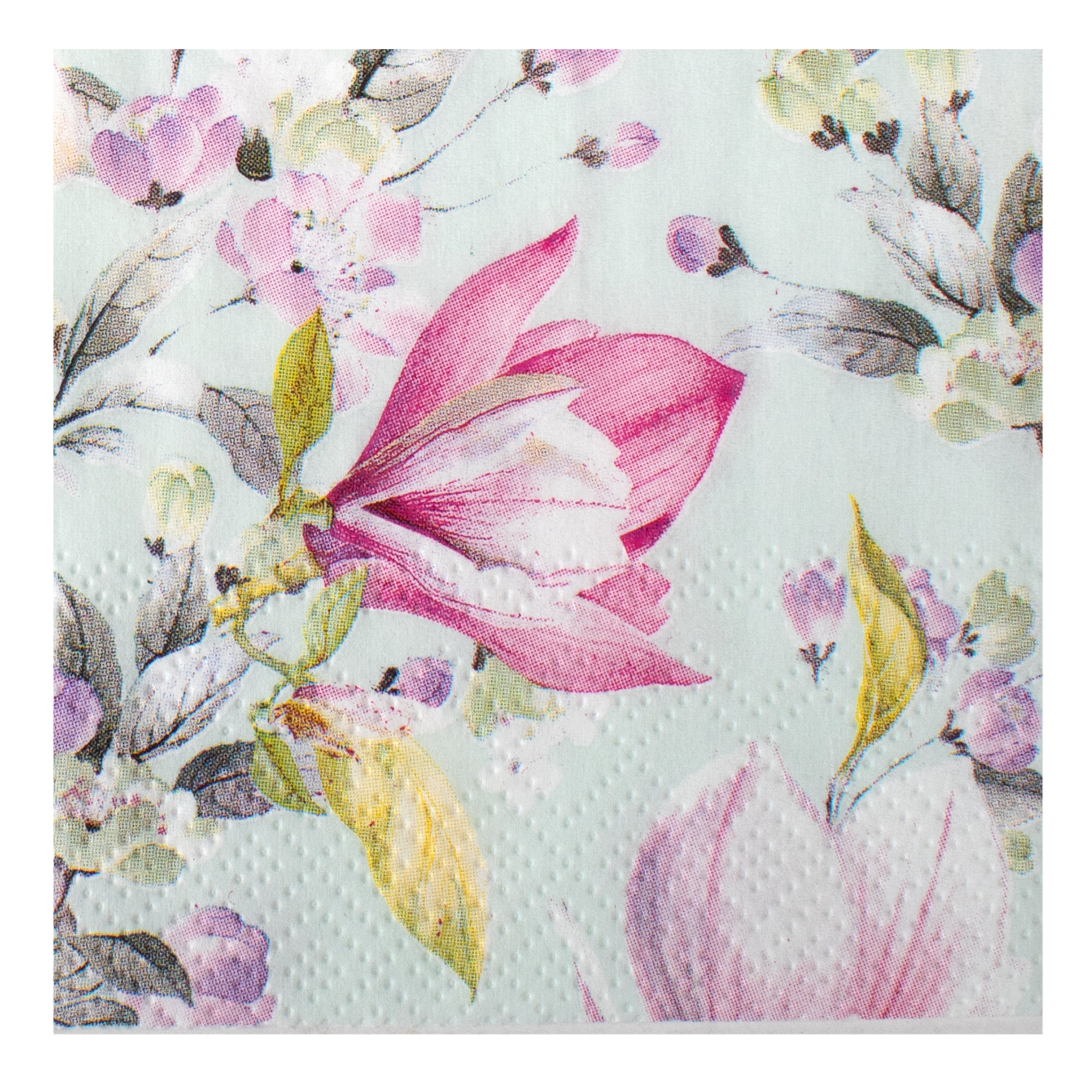 Decoupage Napkin Wild Magnolia- Blue 13 X 13inch 3PLY 1pc