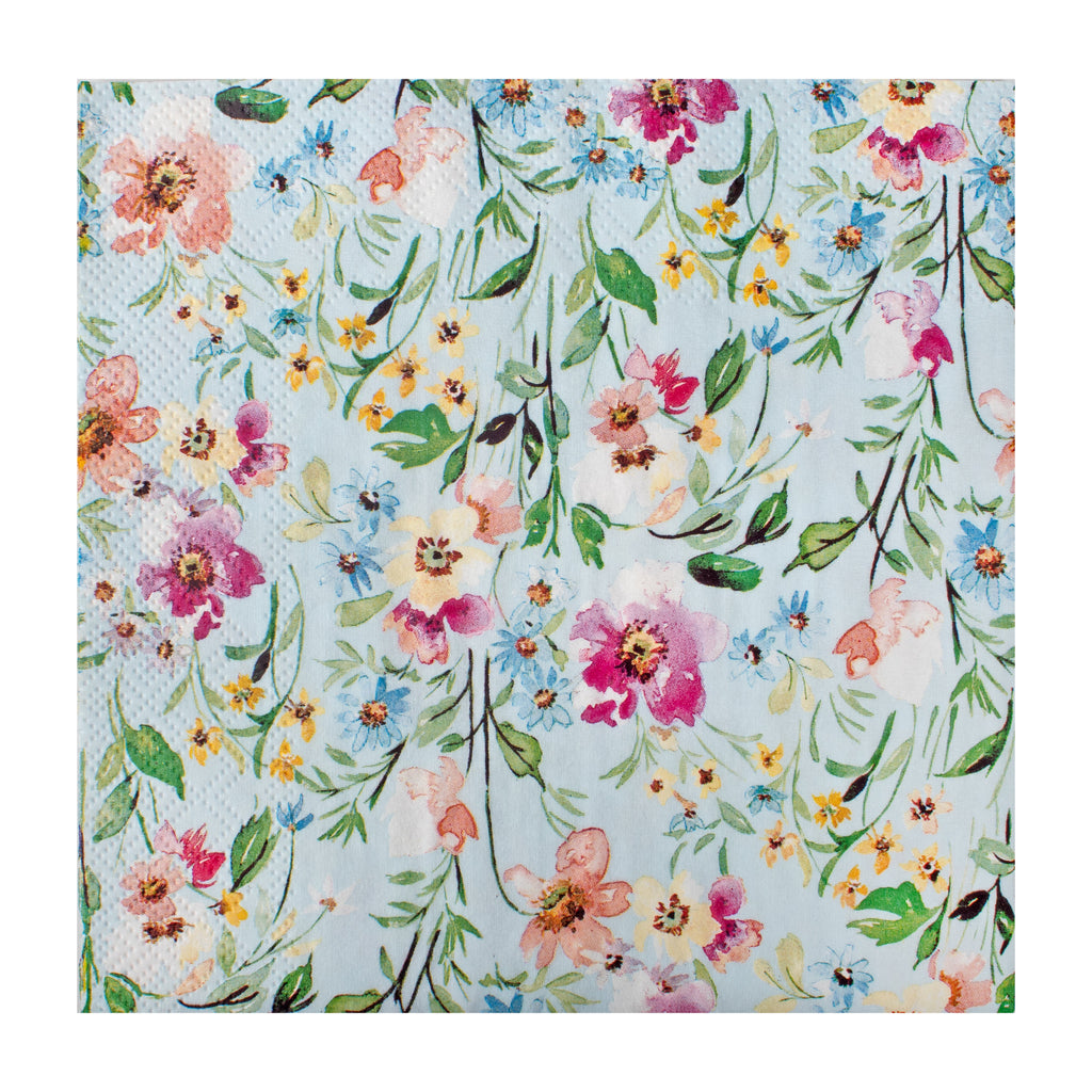 Decoupage Napkin Delightful Bloom - Blue 13 X 13inch 3PLY 1pc