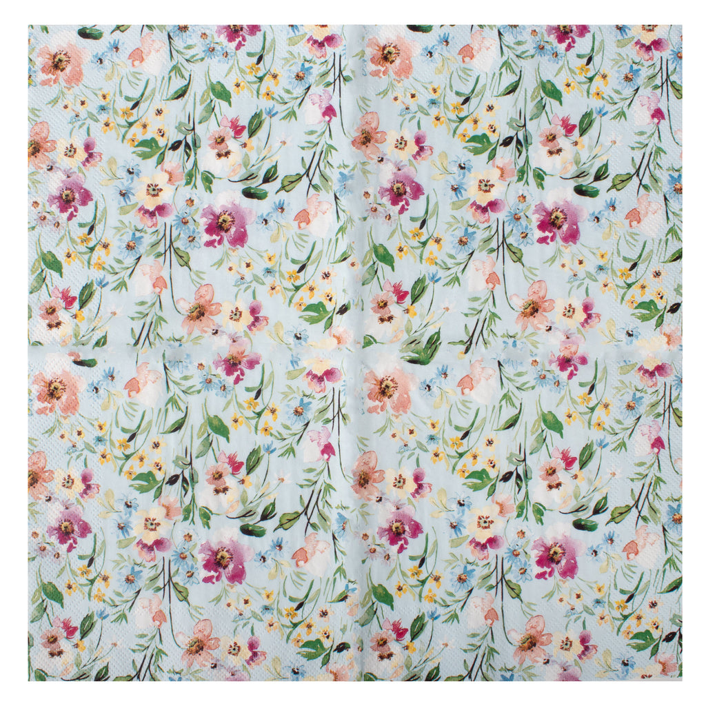 Decoupage Napkin Delightful Bloom - Blue 13 X 13inch 3PLY 1pc