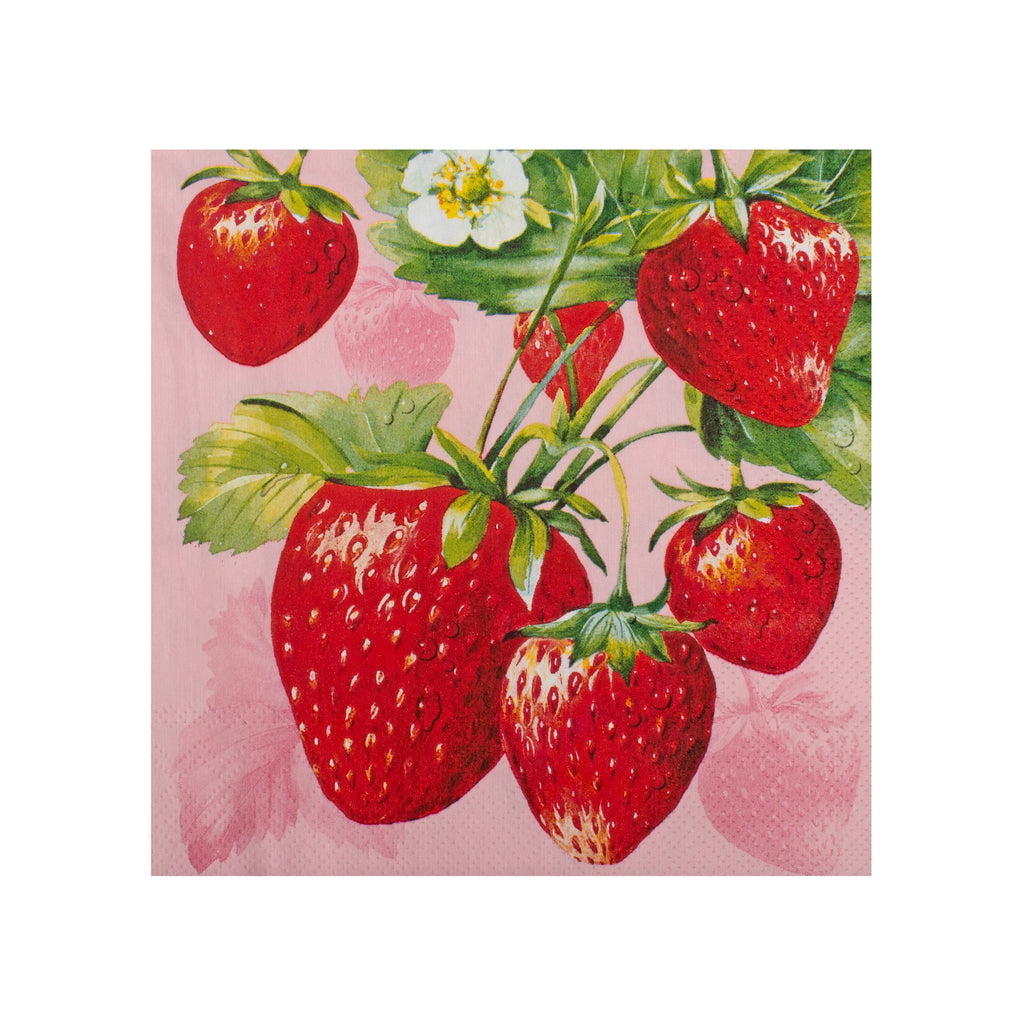 Decoupage Napkin Strawberry Patch 13 X 13inch 3PLY 1pc