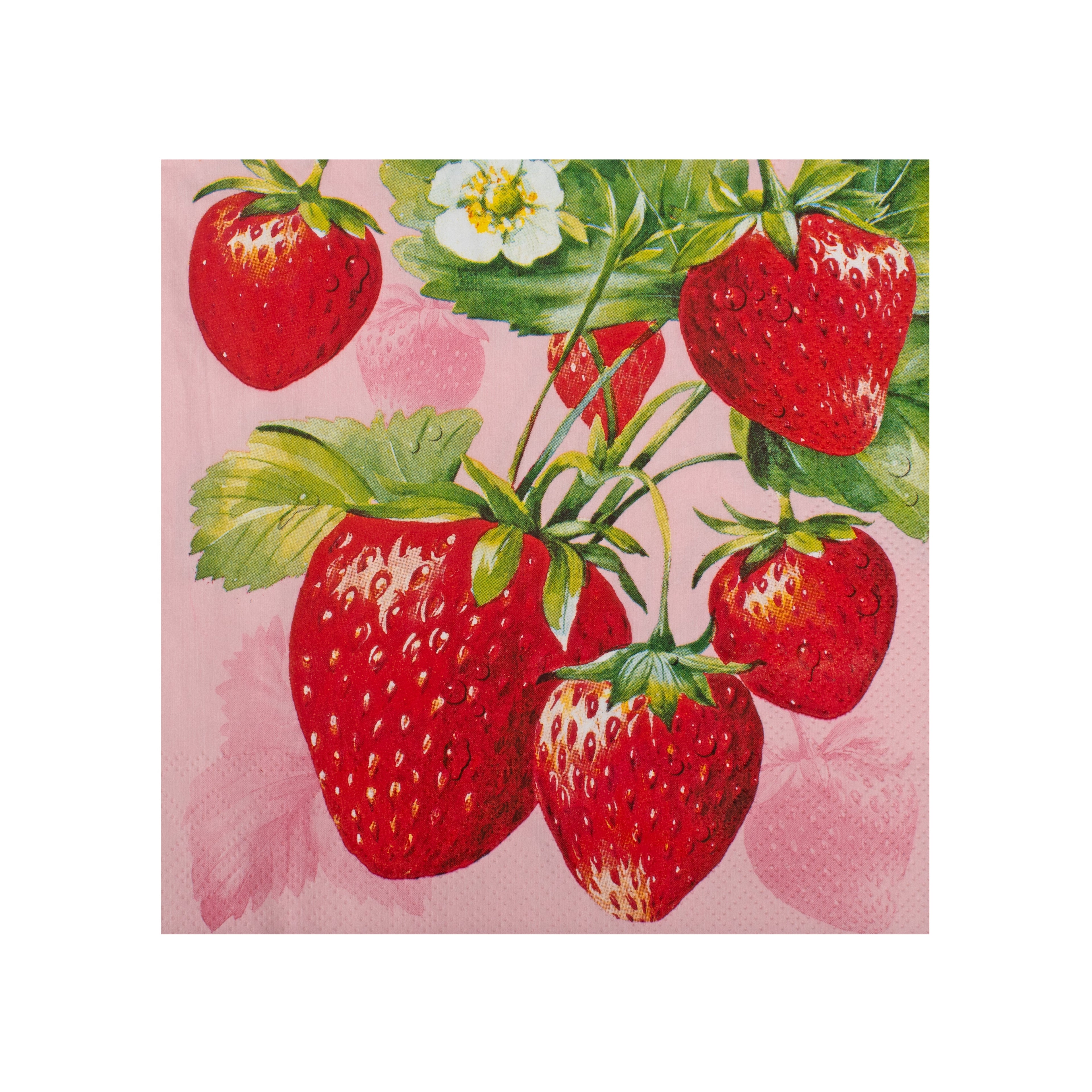 Decoupage Napkin Strawberry Patch 13 X 13inch 3PLY 1pc