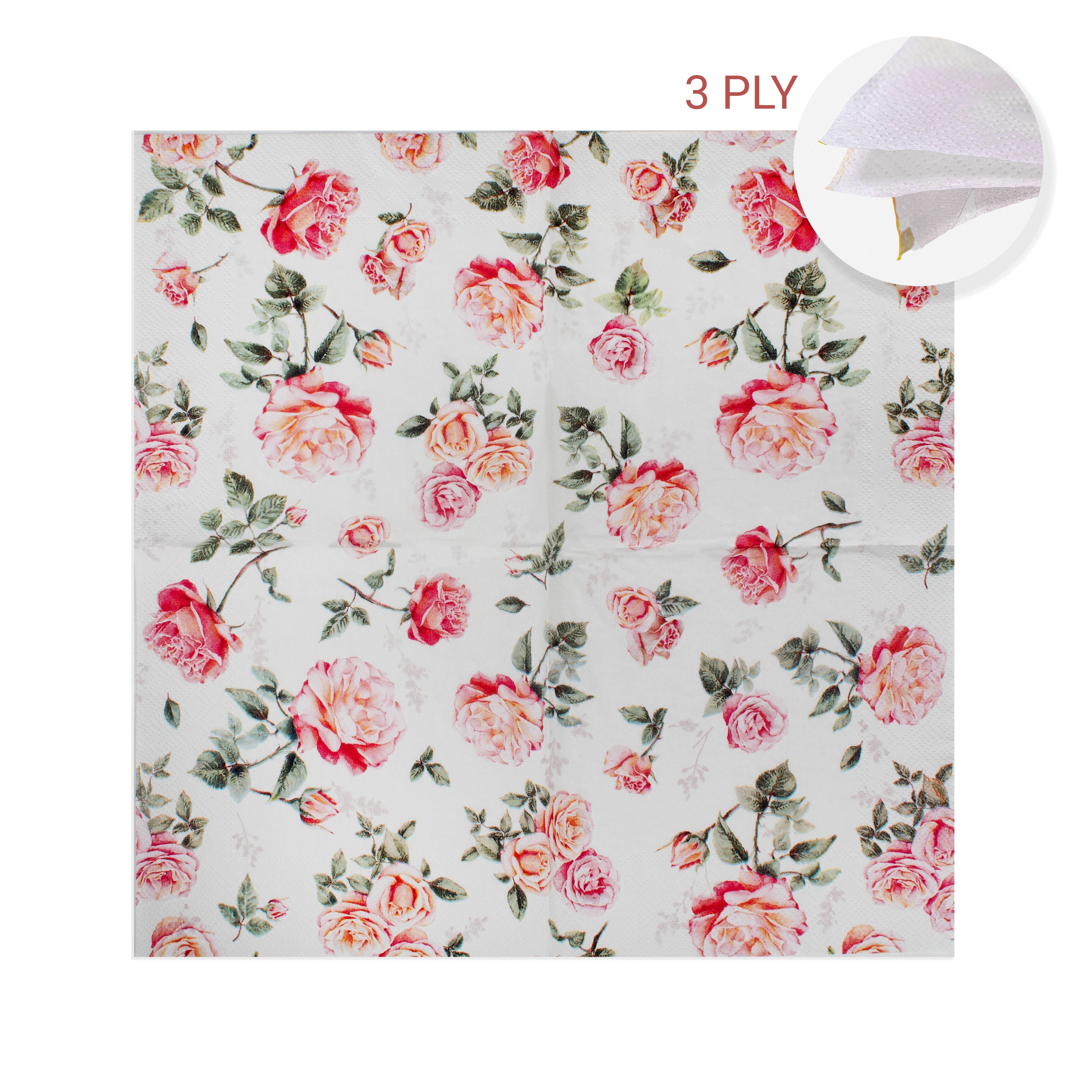 Decoupage Napkin Misty Rose 13 X 13inch 3PLY 1pc
