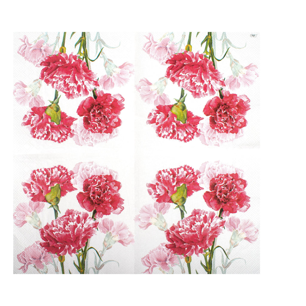 Decoupage Napkin Carnation Blossom 13 X 13inch 3PLY 1pc