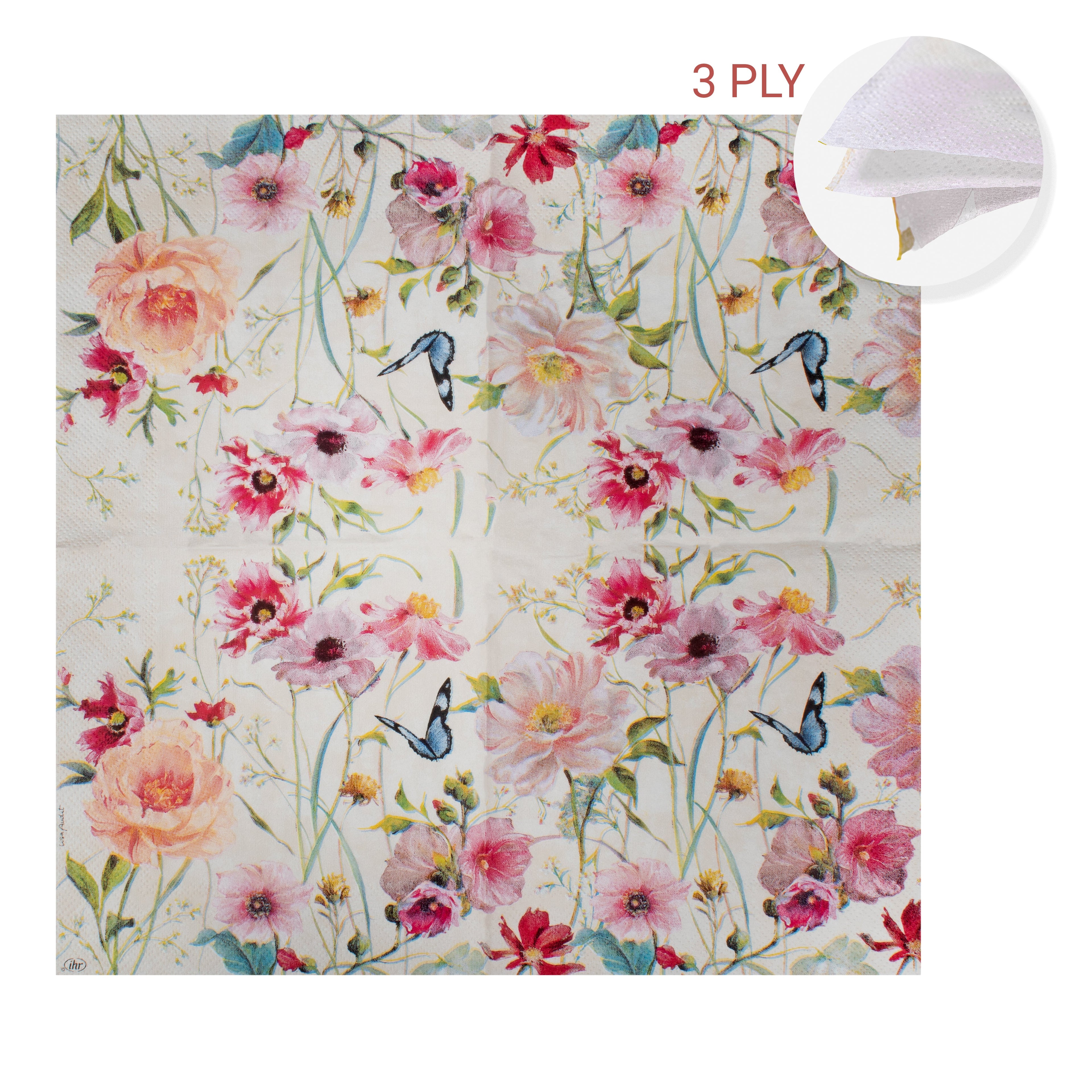 Decoupage Napkin Wildflower Charm 13 X 13inch 3PLY 1pc