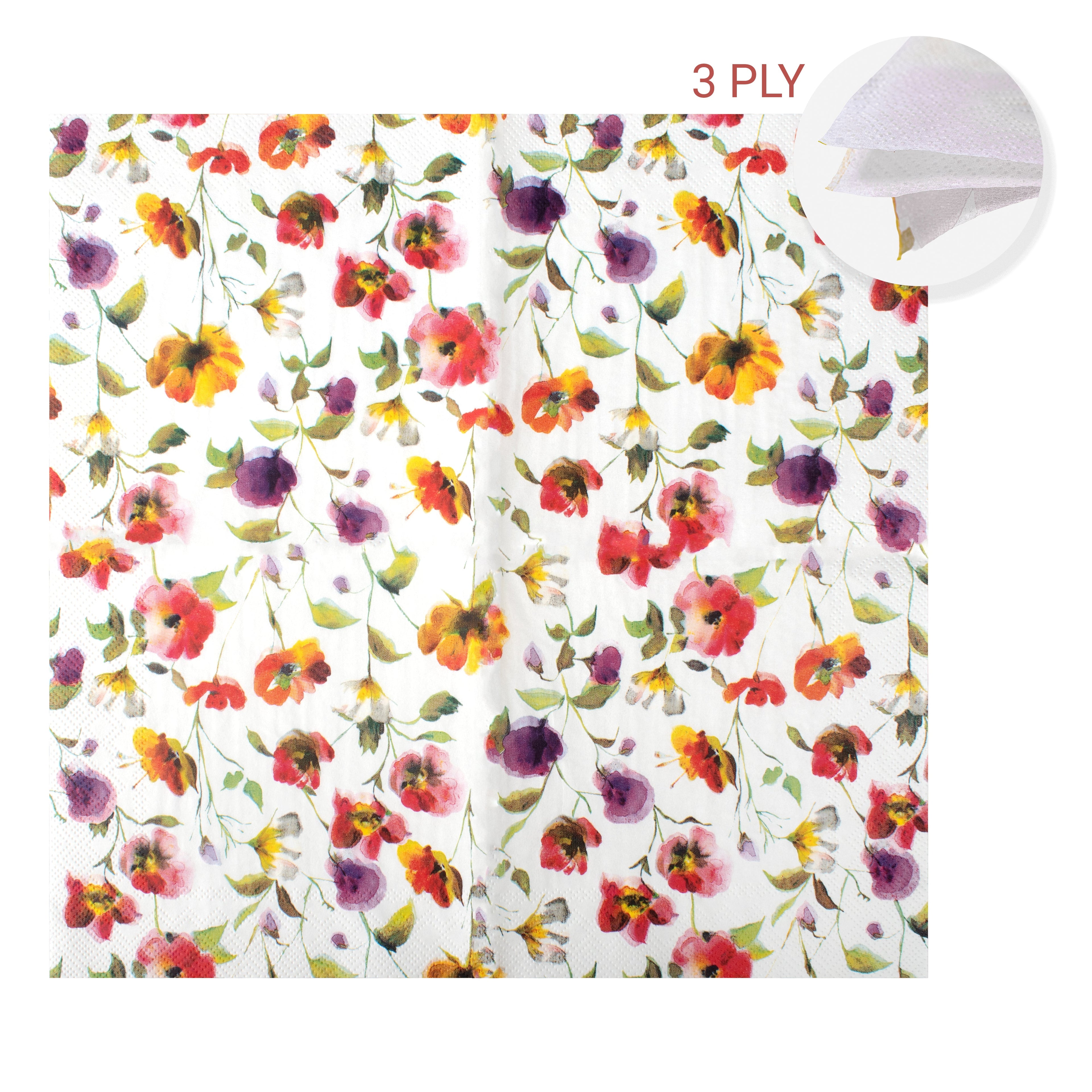 Decoupage Napkin Joyful Blooms 13 X 13inch 3PLY 1pc
