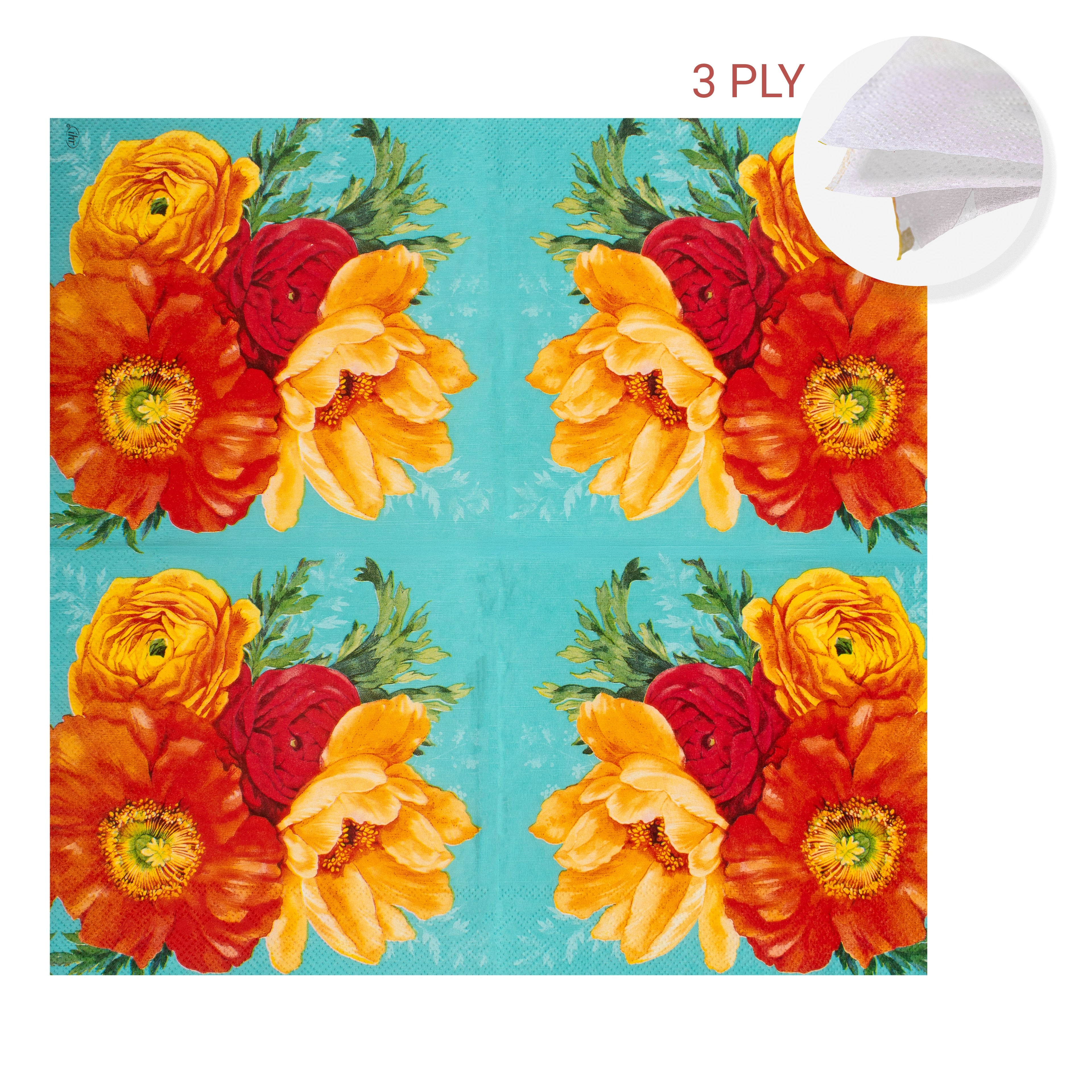 Decoupage Napkin Peony Beauty 13 X 13inch 3PLY 1pc