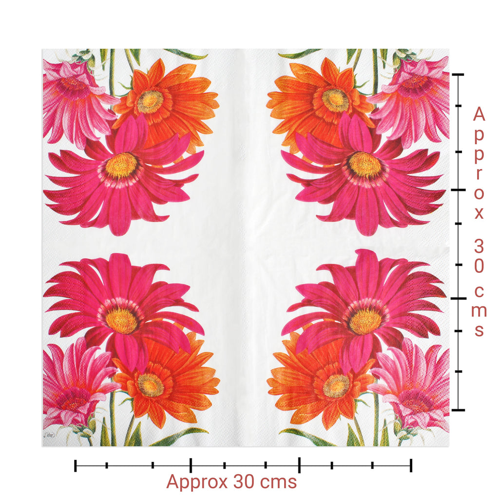 Decoupage Napkin Gerbera Joy 47 X 13inch 3PLY 1pc