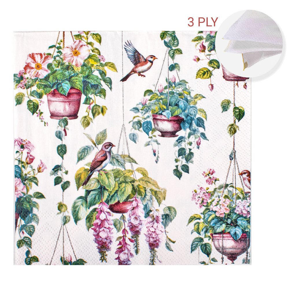 Decoupage Napkin Leafy Hangers 13 X 13inch 3PLY 1pc
