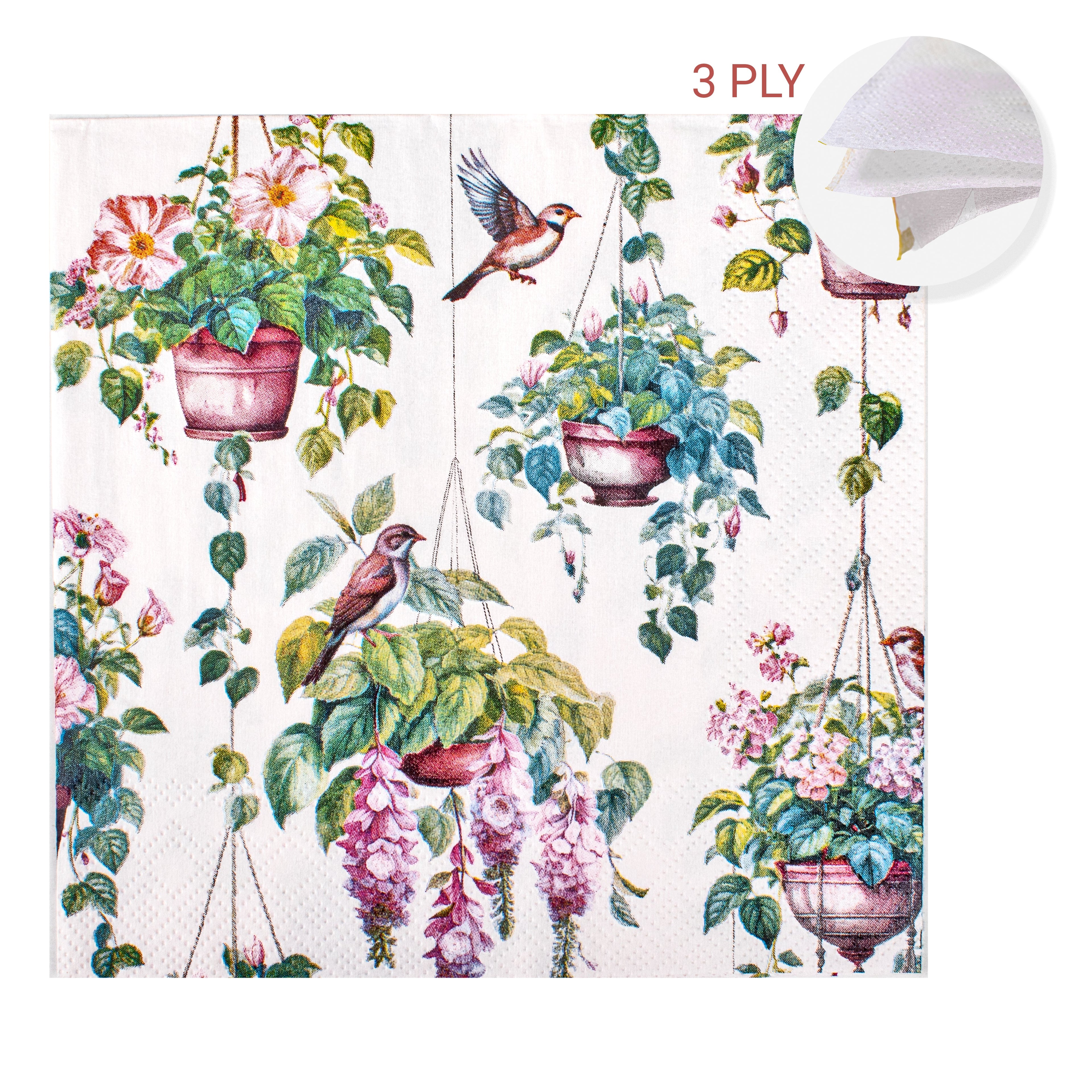 Decoupage Napkin Leafy Hangers 13 X 13inch 3PLY 1pc
