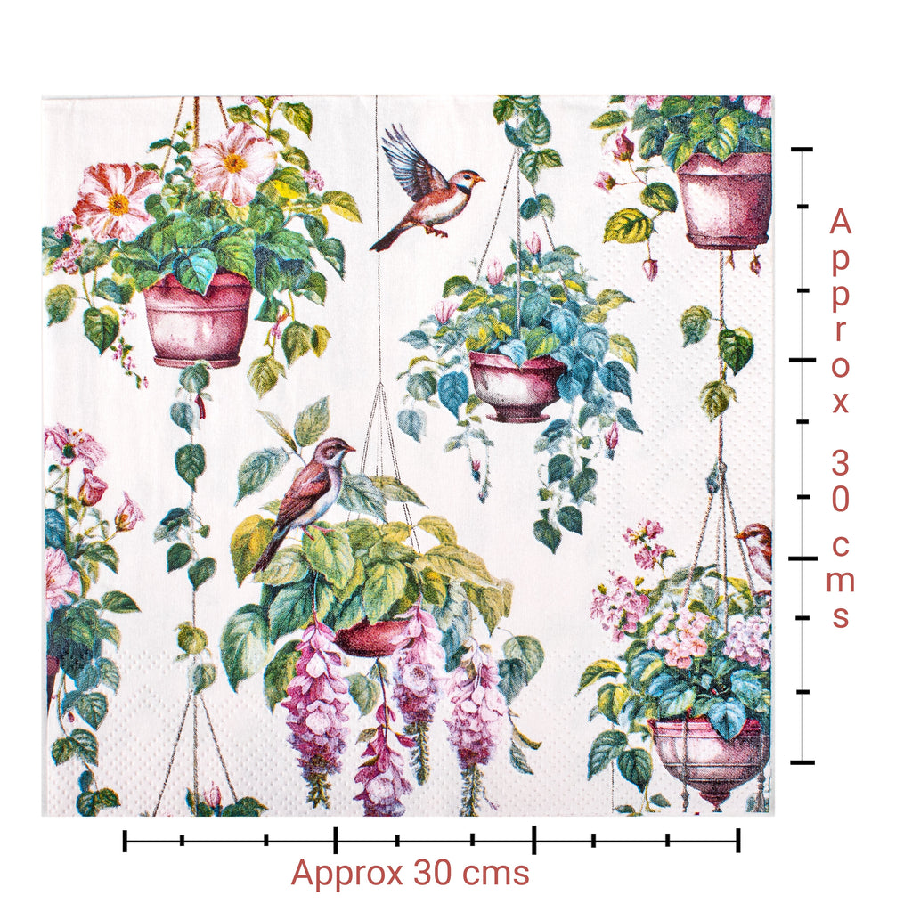 Decoupage Napkin Leafy Hangers 13 X 13inch 3PLY 1pc