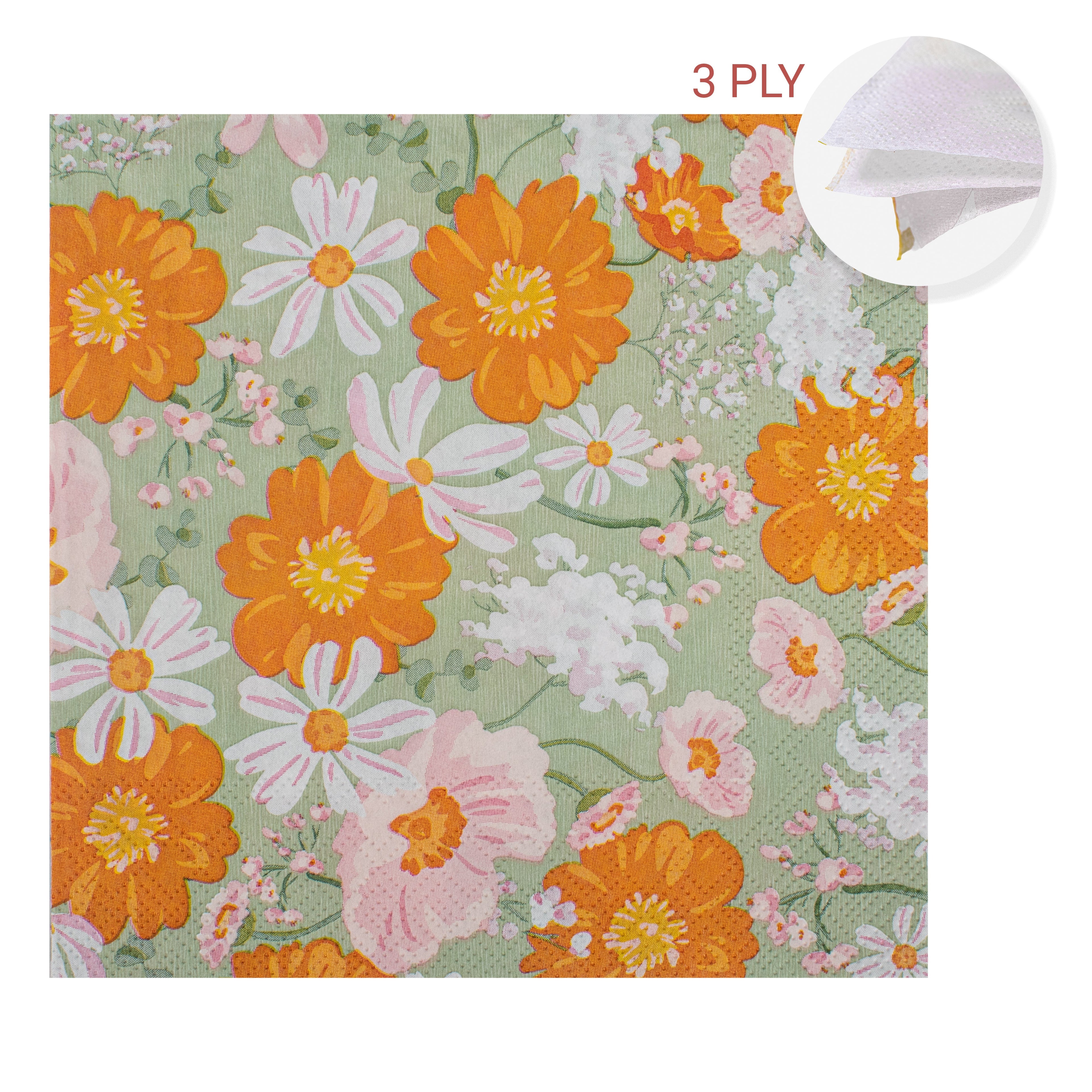 Decoupage Napkin Daisy Blooms 13 X 13inch 3PLY 1pc