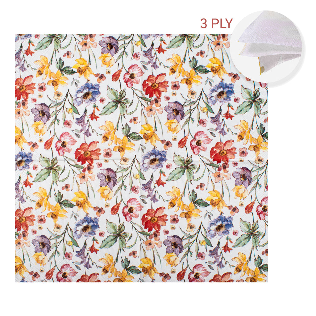 Decoupage Napkin Pastel Flora 13 X 13inch 3PLY 1pc