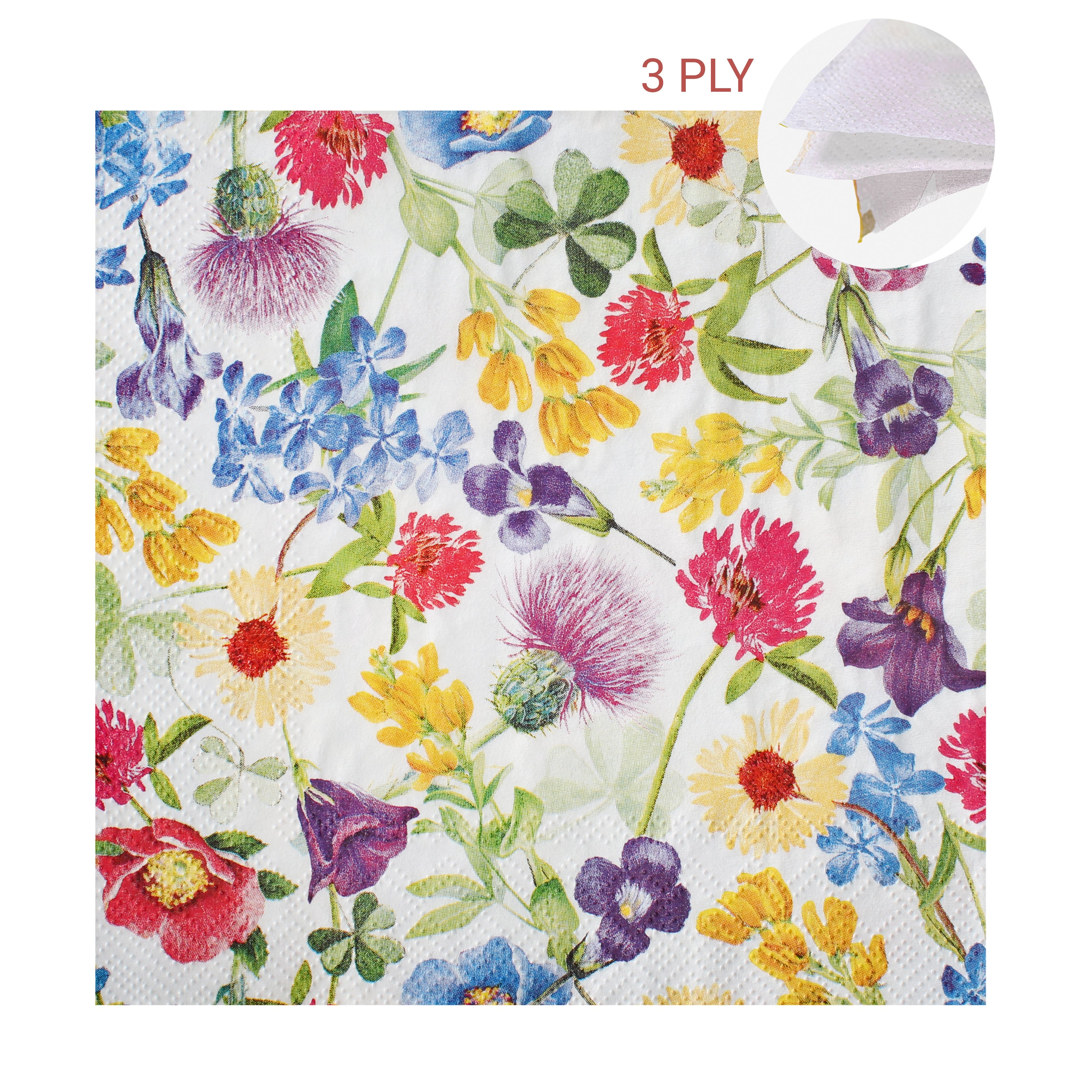Decoupage Napkin Wildflower Cascade 54 X 13inch 3PLY 1pc