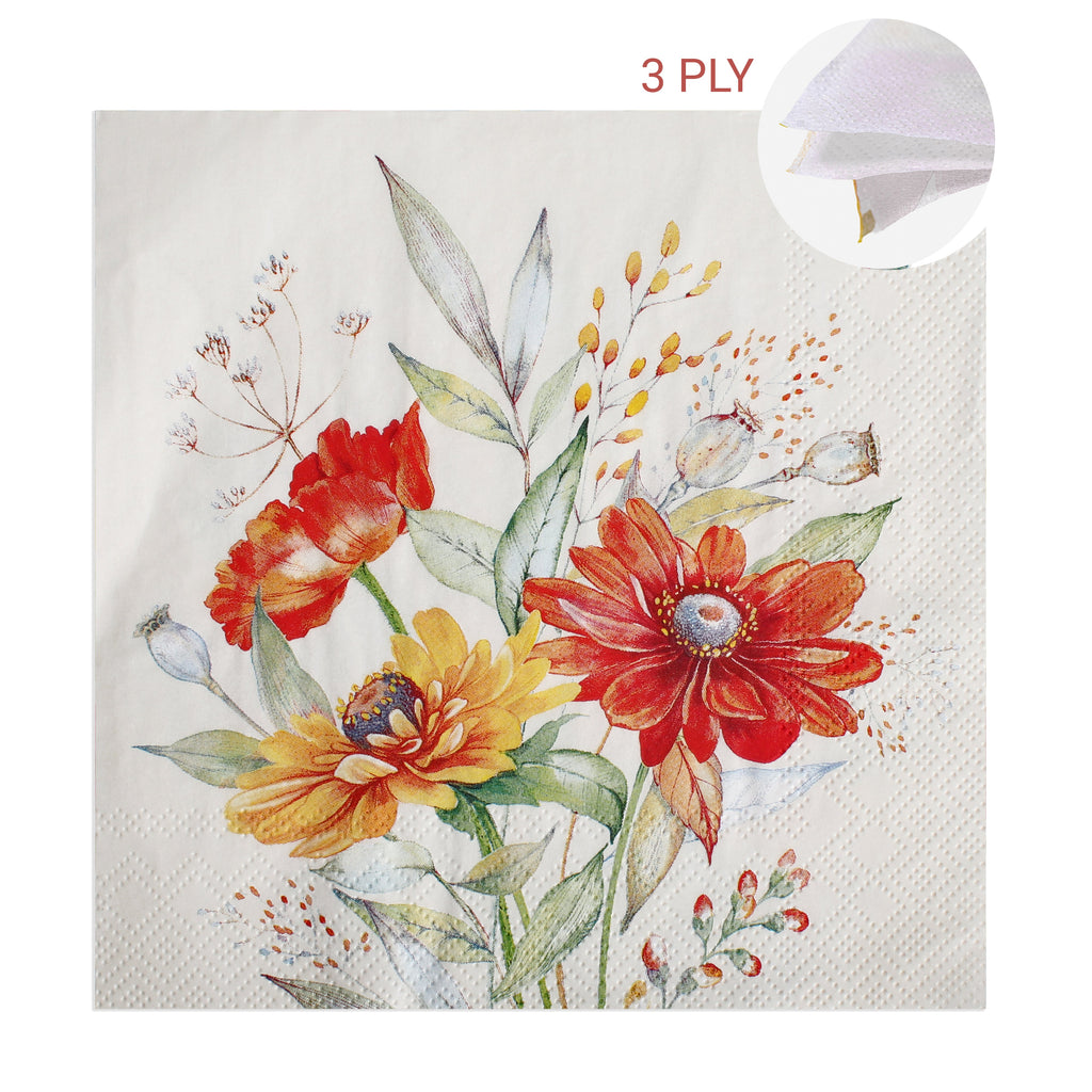 Decoupage Napkin Sunshine Flora 55 X 13inch 3PLY 1pc