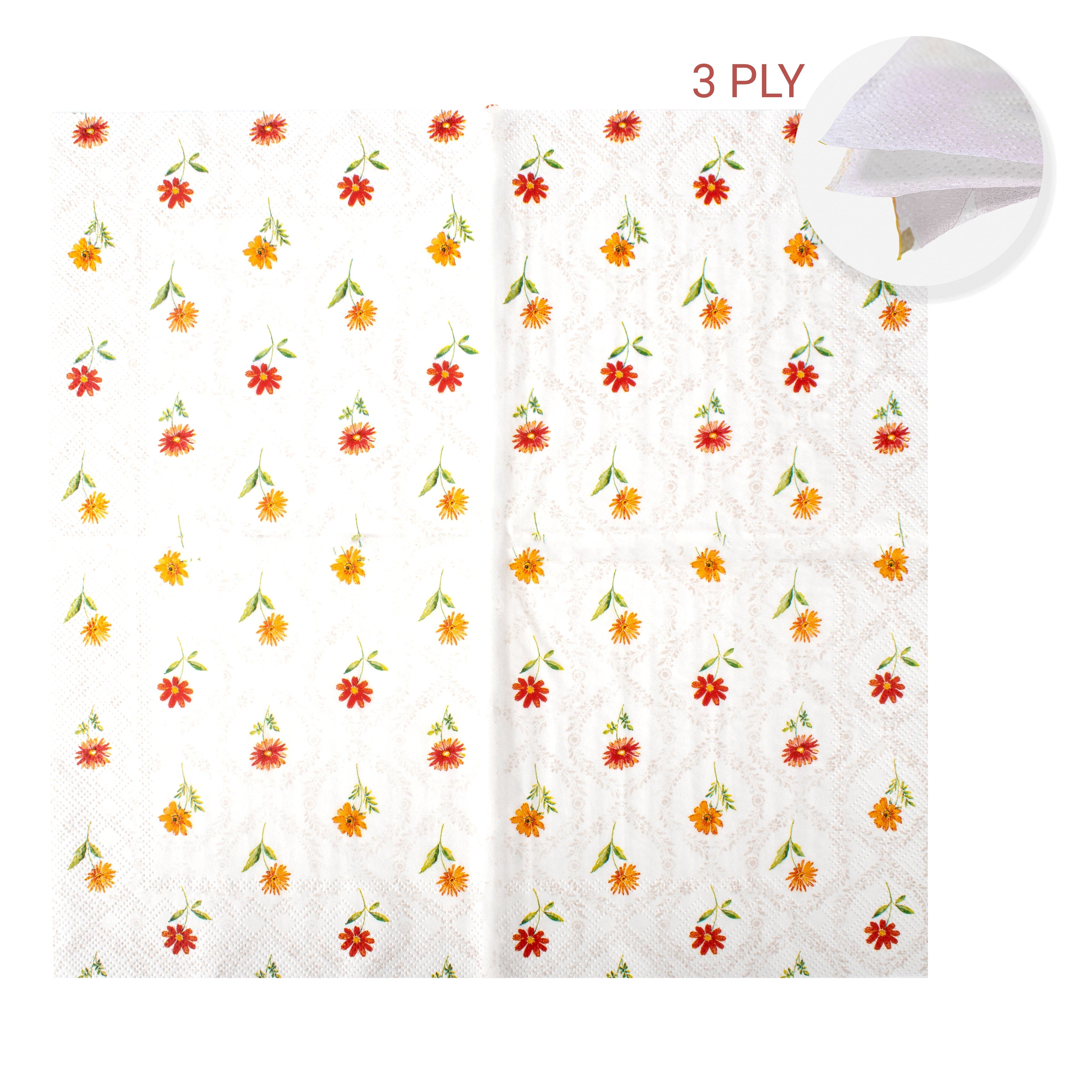Decoupage Napkin Floral Rhythm 13 X 13inch 3PLY 1pc