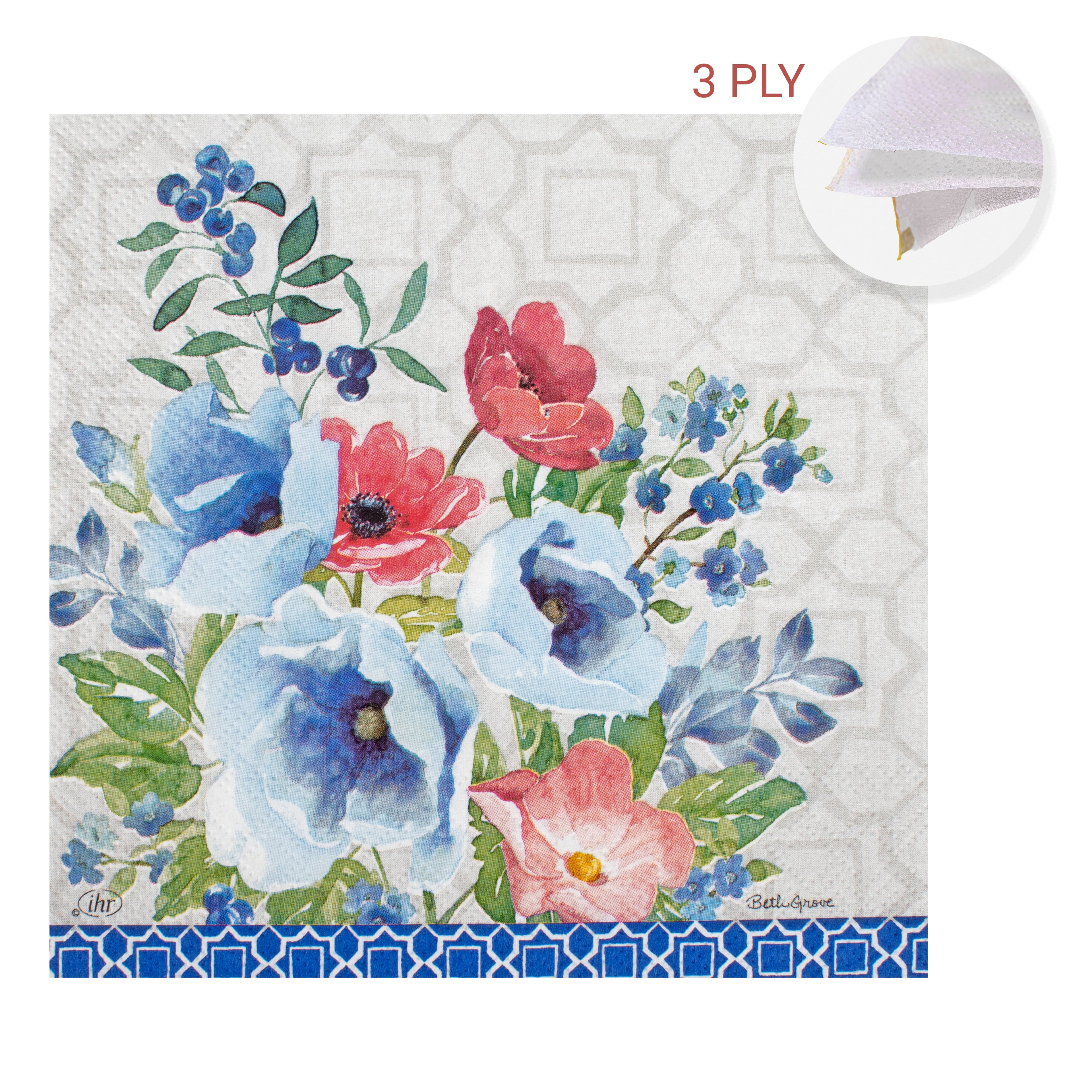 Decoupage Napkin Floral Mist 13 X 13inch 3PLY 1pc
