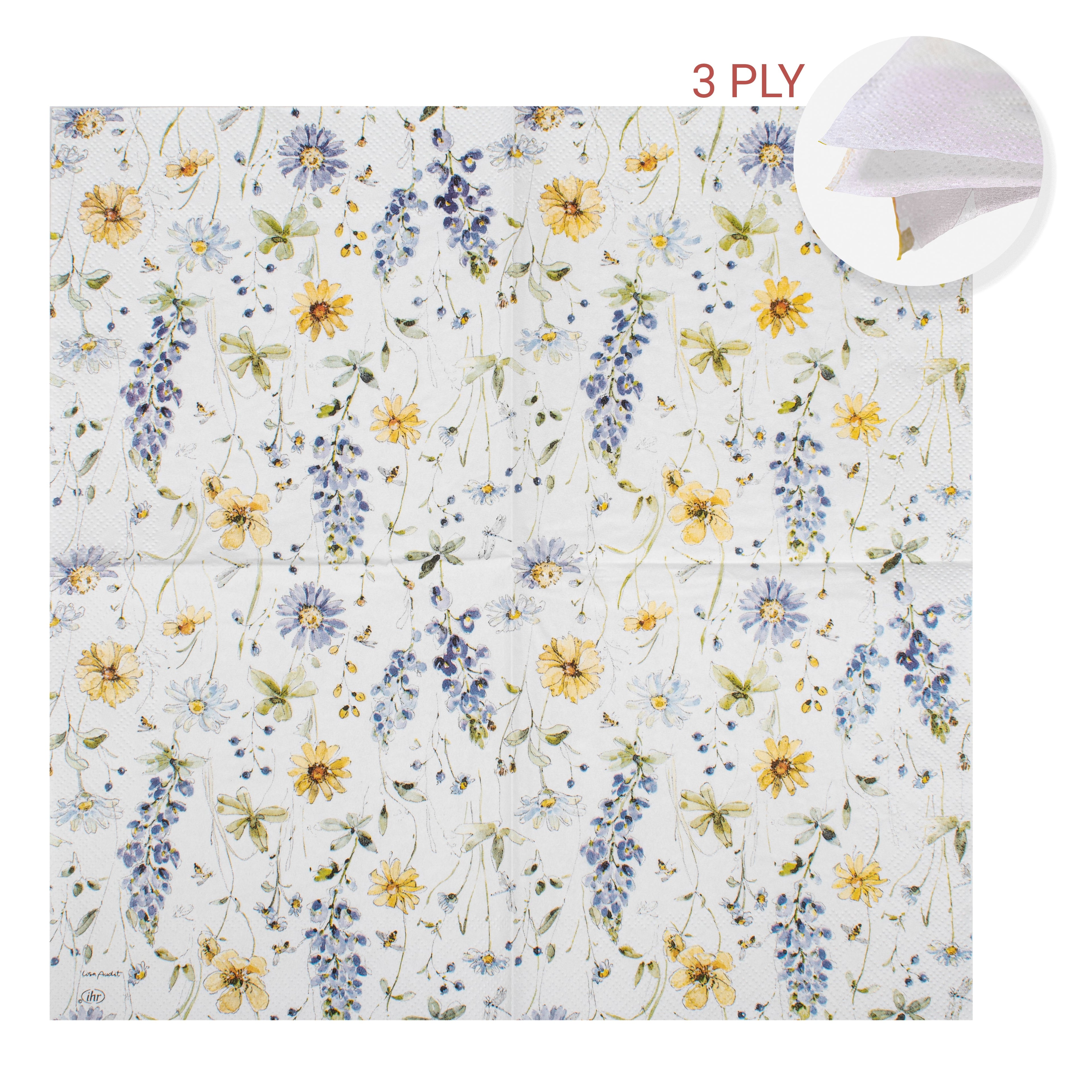 Decoupage Napkin Wildflower Trail 13 X 13inch 3PLY 1pc