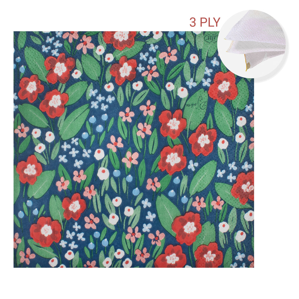Decoupage Napkin Floral Adventure 13 X 13inch 3PLY 1pc
