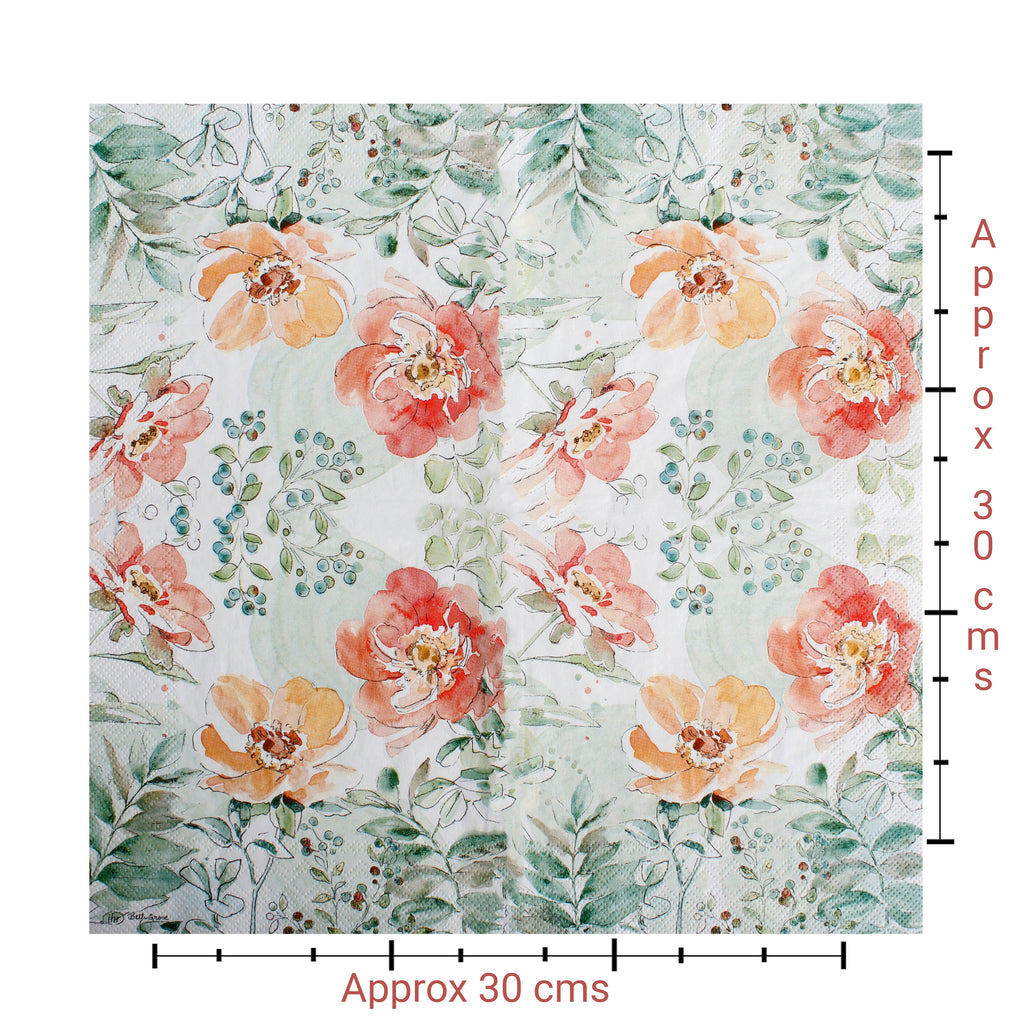 Decoupage Napkin Coral Petals 67 X 13inch 3PLY 1pc