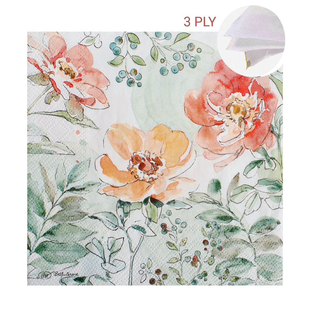 Decoupage Napkin Coral Petals 67 X 13inch 3PLY 1pc