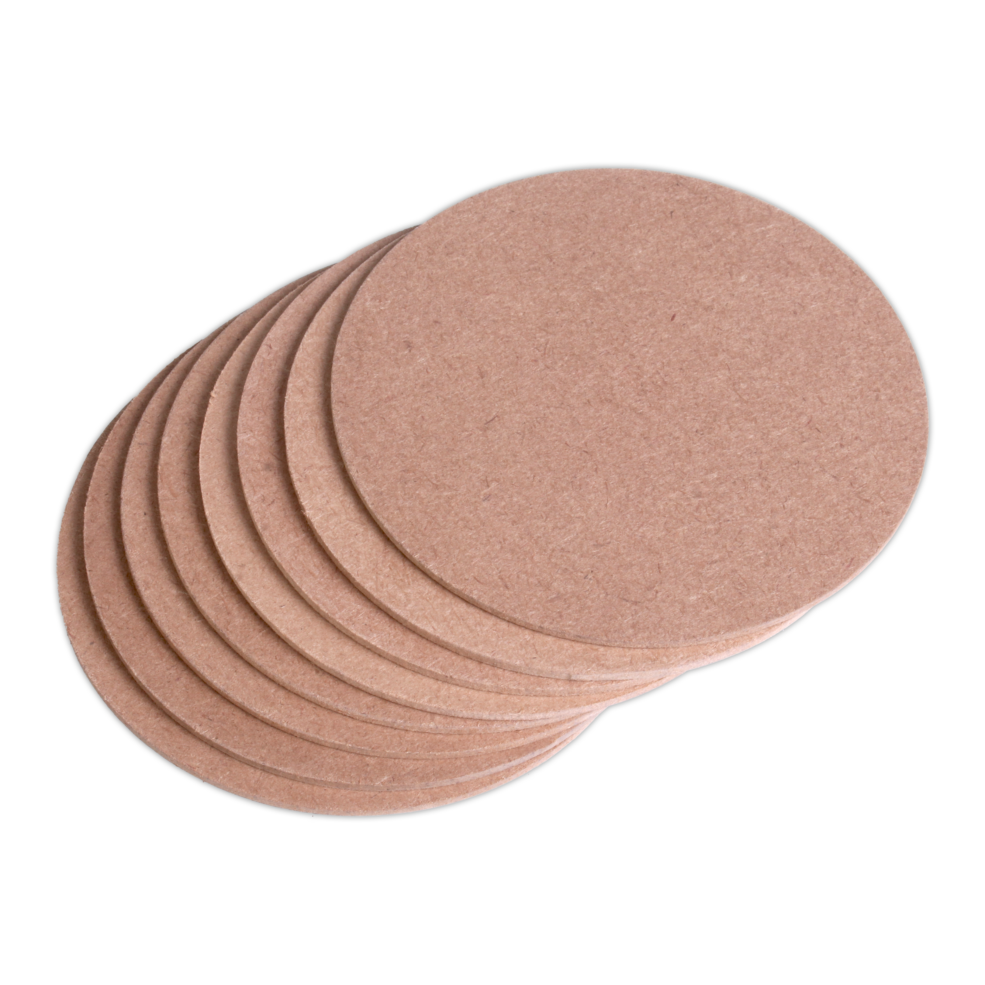 MDF Coaster Round 4inch Dia 2mm Thick Set of 8pc