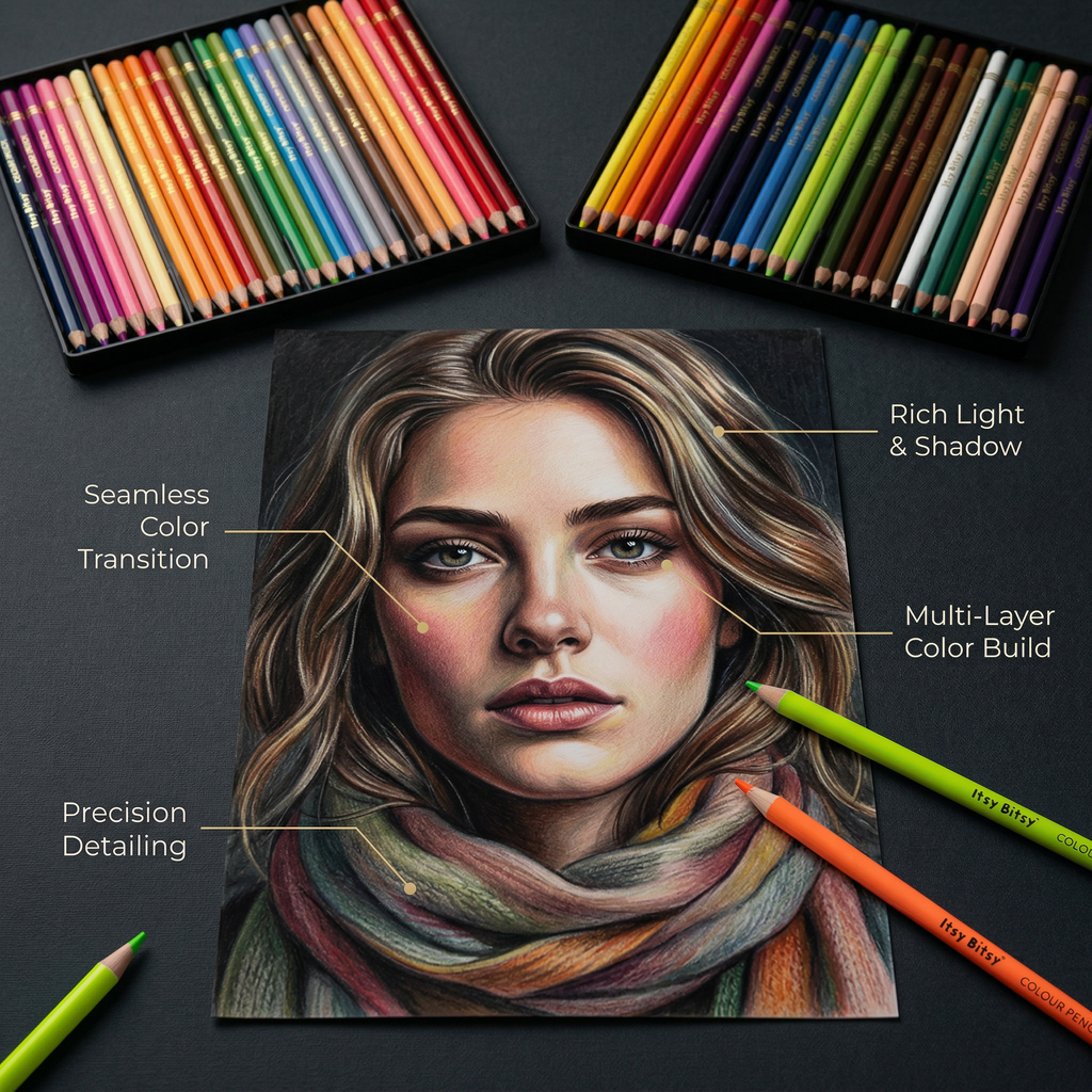 Premium Artist Colour Pencils - Pack of 48 Colours 1Box