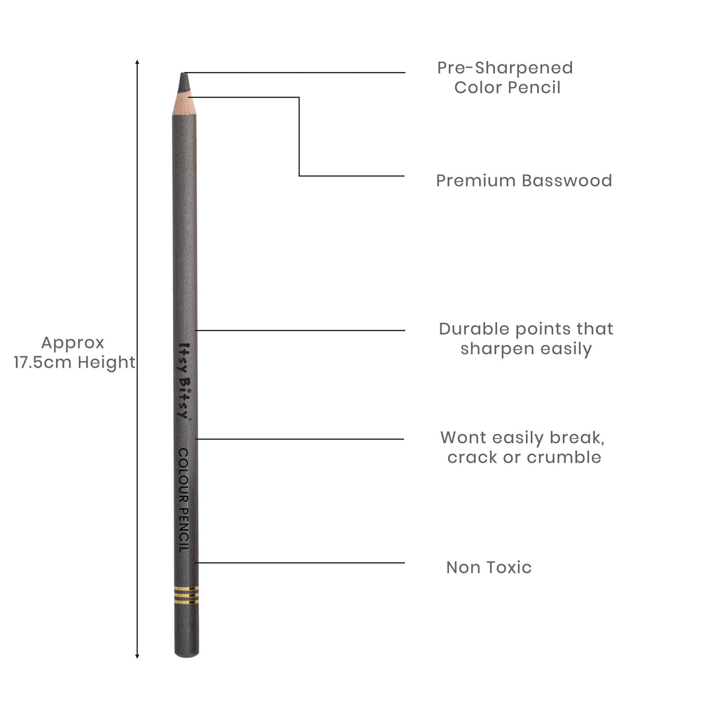 Premium Artist Metallic Colour Pencil 1pc - Metallic Black