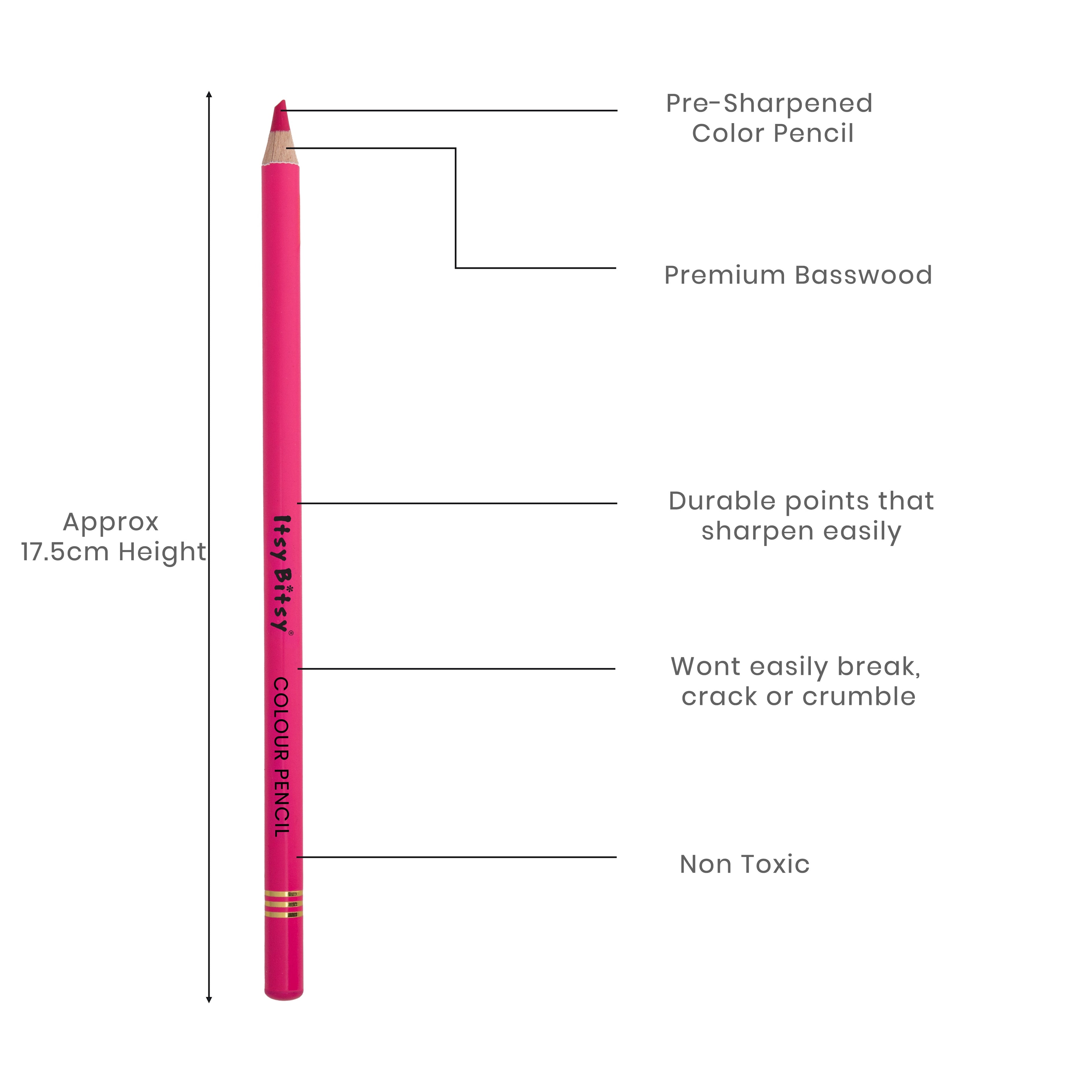 Premium Artist Fluro Colour Pencil 1pc - Rani Pink