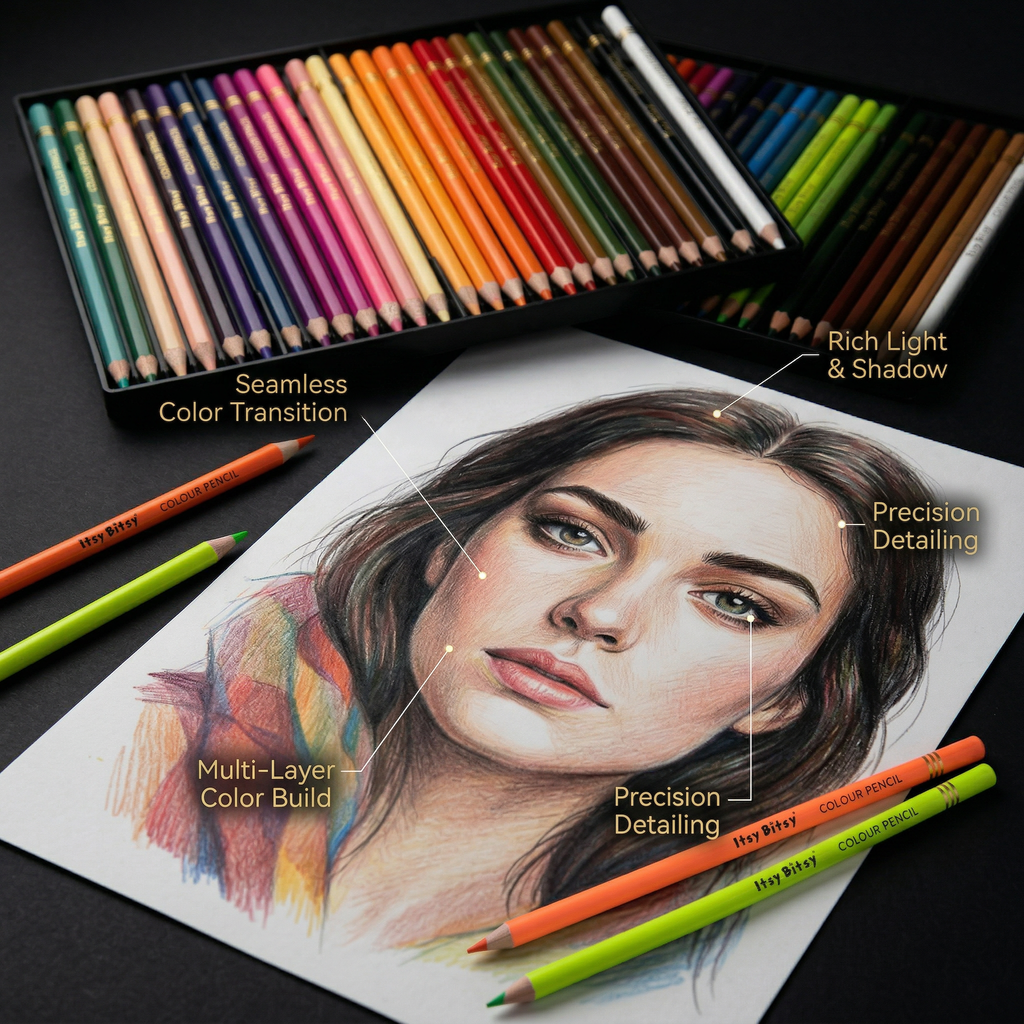 Premium Artist Colour Pencils - Pack of 36 Colours 1Box
