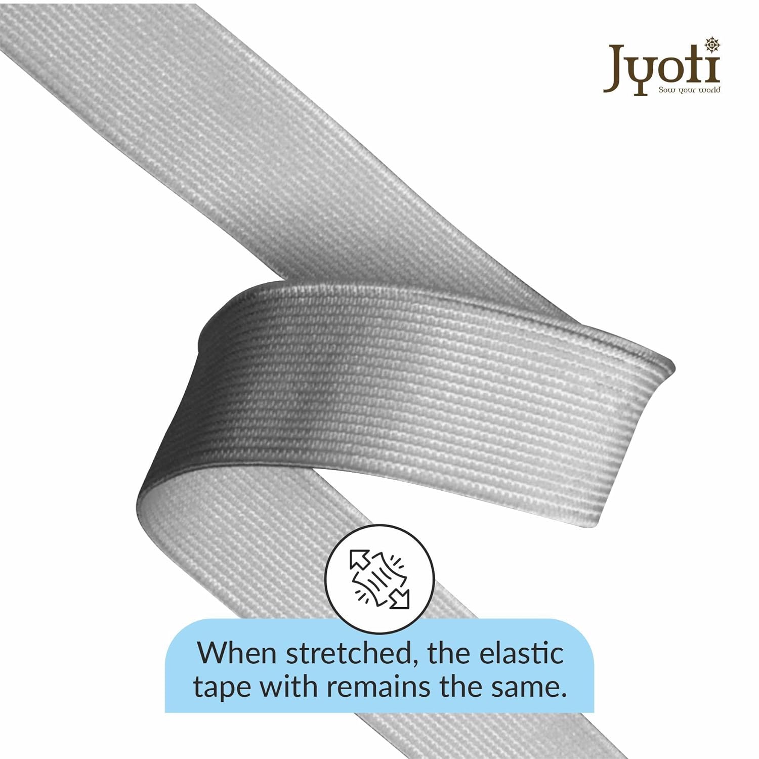 Woven Elastic 3/4``X1Mtr 1Pk Blister Jyoti