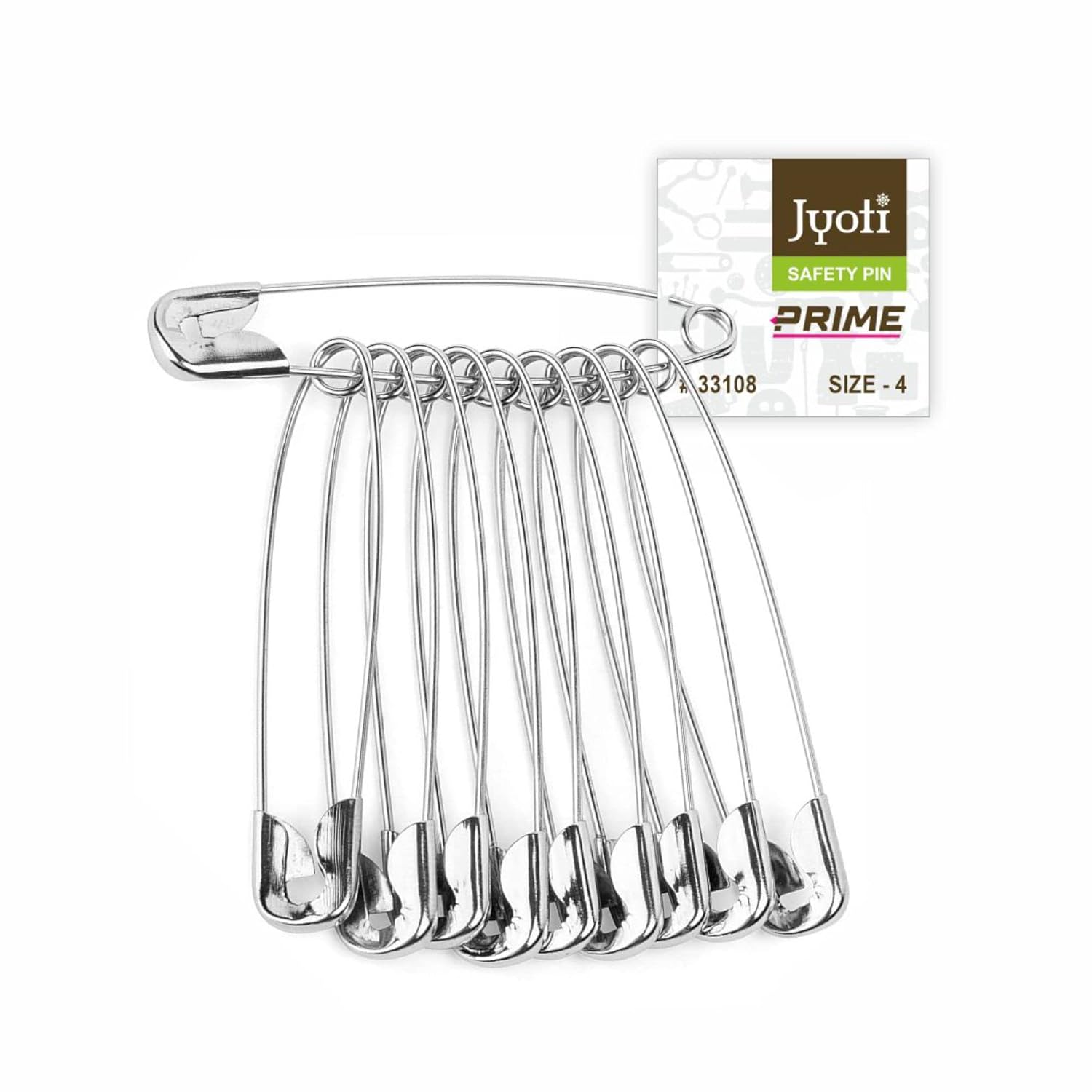 Safety Pins 4 Size 10Pcs Jyoti
