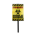 Zombie Sign Stake Danger Beware Of Zombies 16 X 9Inch 1Pc