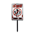Zombie Sign Stake No Entry Zombe Zone 16 X 9Inch 1Pc