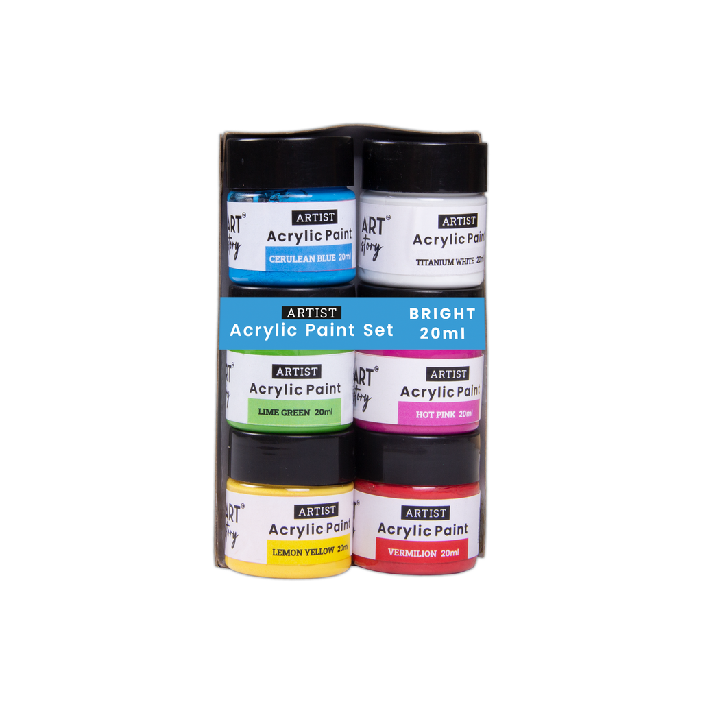 Acrylic Colour Set Bright Palette 6 Colors X 20ml each