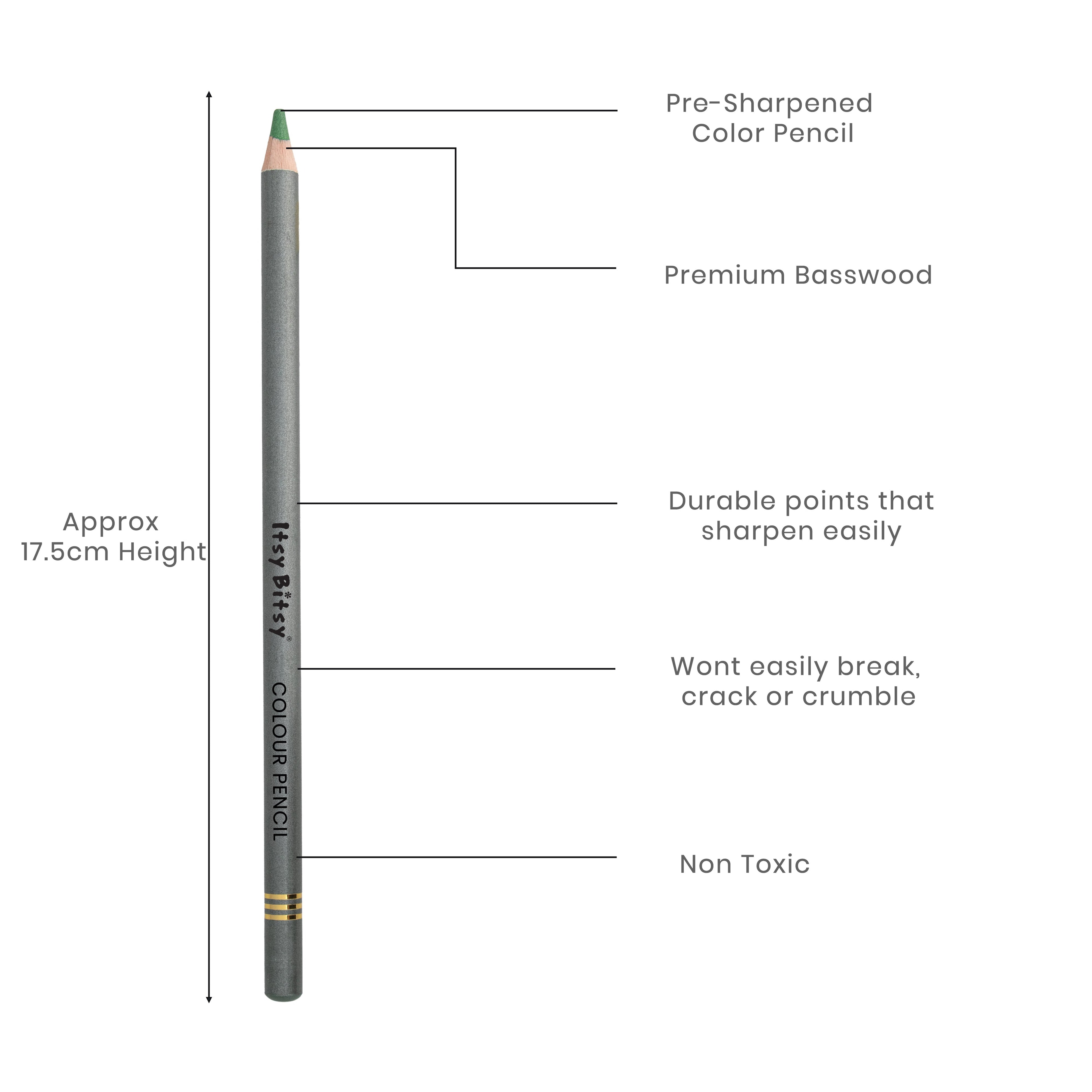 Premium Artist Metallic Colour Pencil 1pc - Metallic Green
