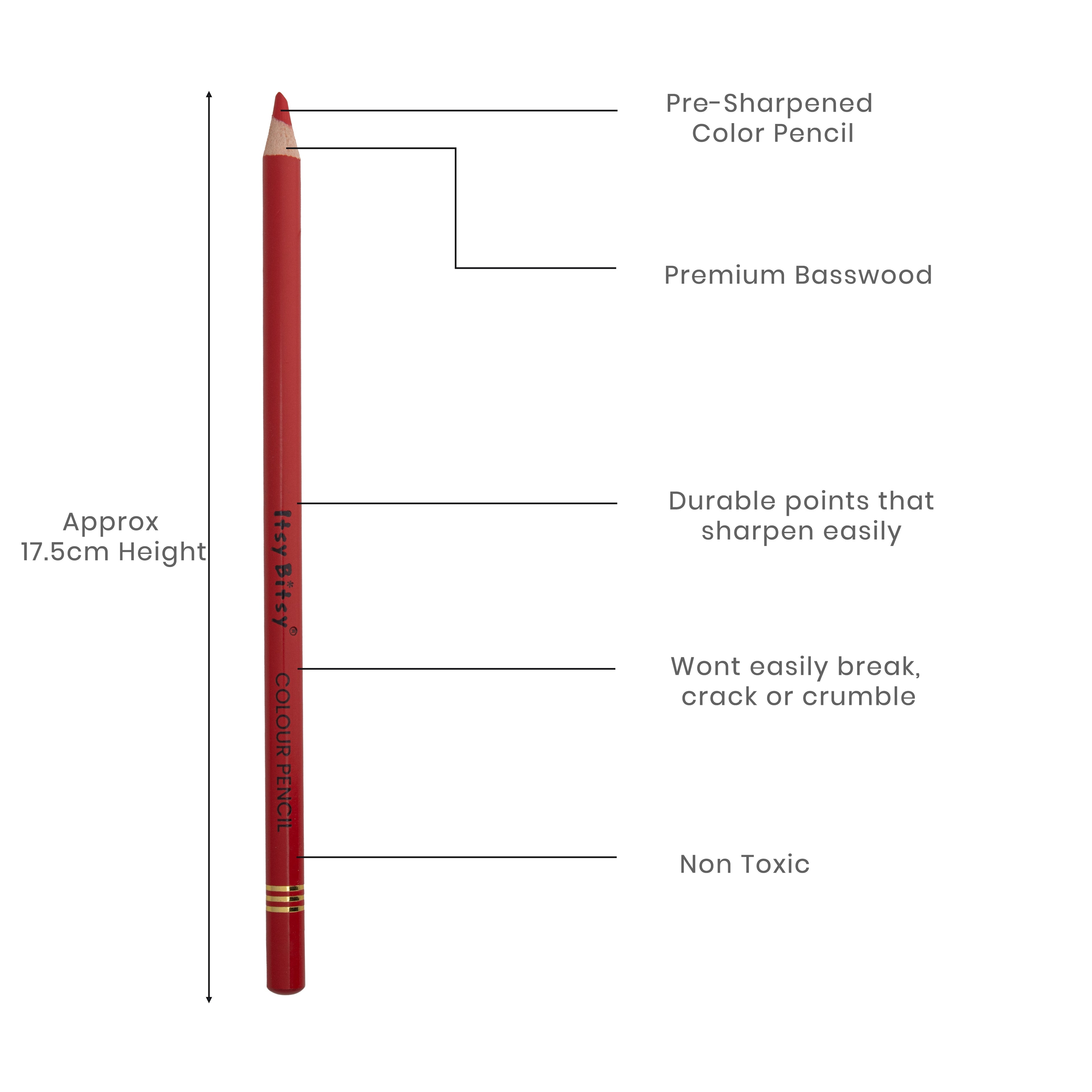 Premium Artist Colour Pencil 1pc - Scarlet