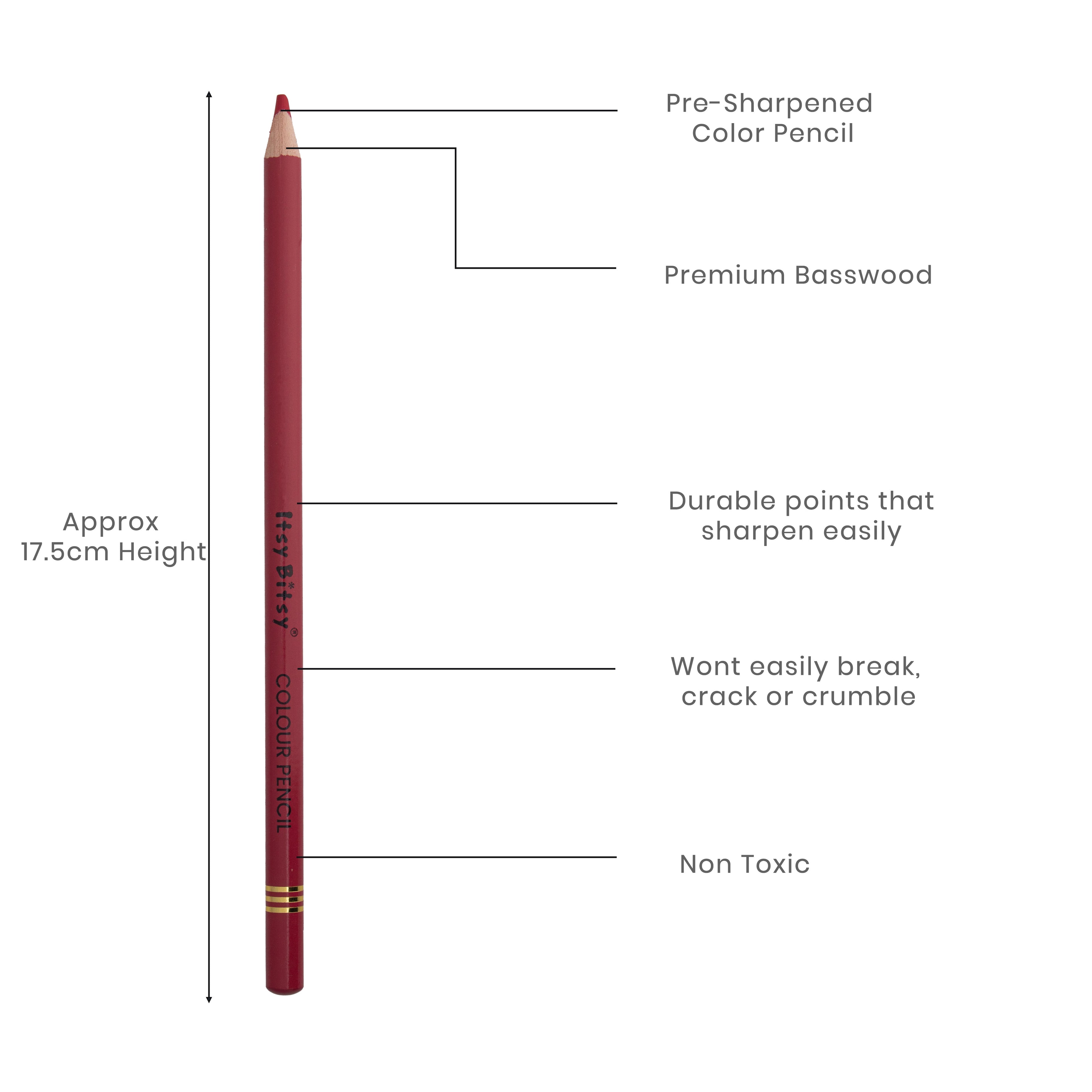 Premium Artist Colour Pencil 1pc - Raspberry Rose